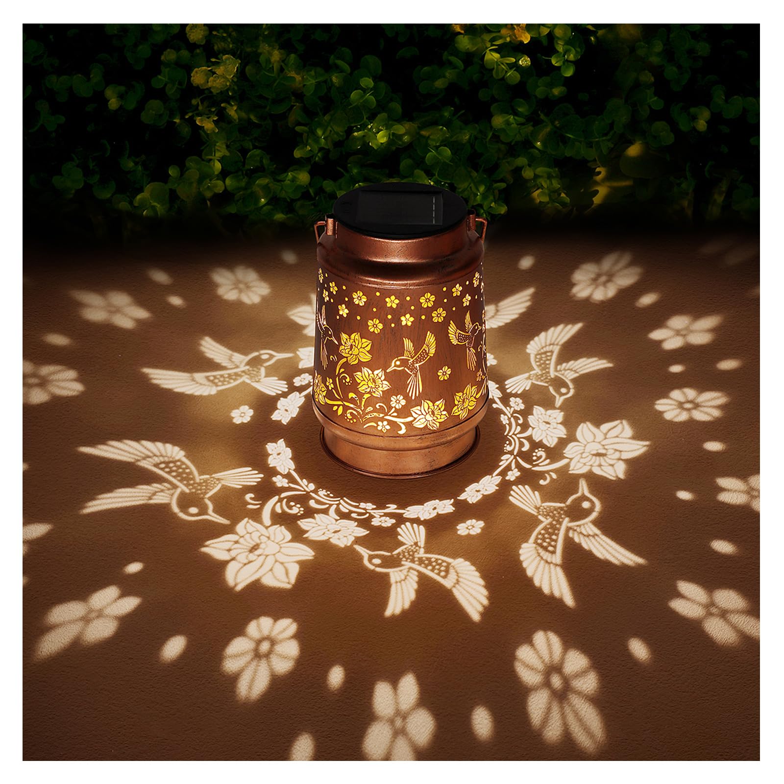 Solar Lanterns Outdoor Waterproof Hummingbird Garden Decor Birthday Gifts for Women Mom Grandma Hanging Solar Lights Metal Solar Decoration Outside for Yard,Patio,Backyard,Porch