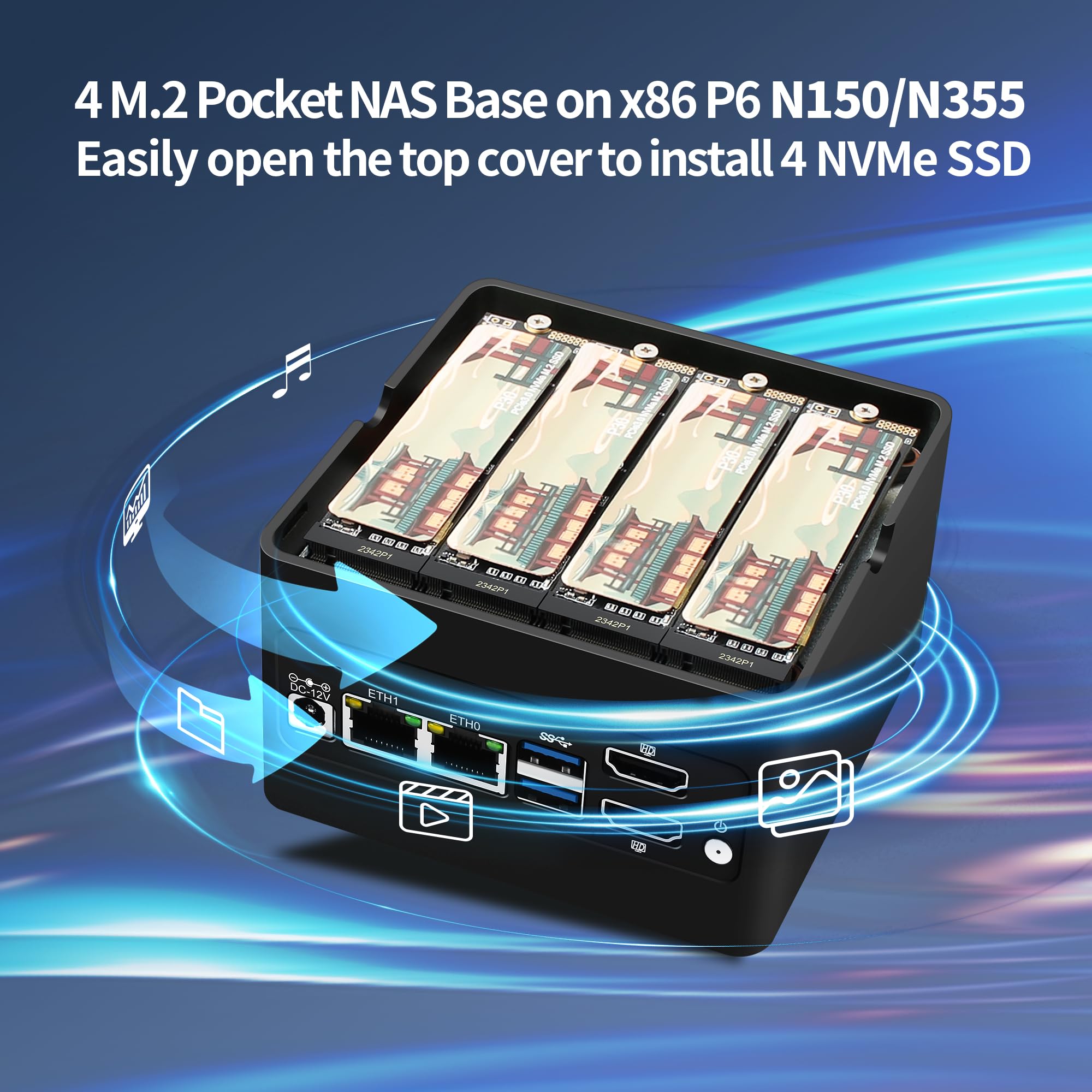 Amazon.co.jp: AIOPCWA 2025 インテルN355 ミニPC NAS (N305