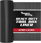 Precision Defined Tool Box Liner Professional Grade, 16 ft x 16", Black | Drawer Liner for Tool Box Organizer, Non-Slip Thick Cabinet Shelf Liner, Tool Box Foam, Tool Box Mat