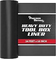 Precision Defined Non-Slip Tool Box Liner Black, Thick Drawer Shelf Liner for Toolbox Chest Workbench - 24 ft x 18"