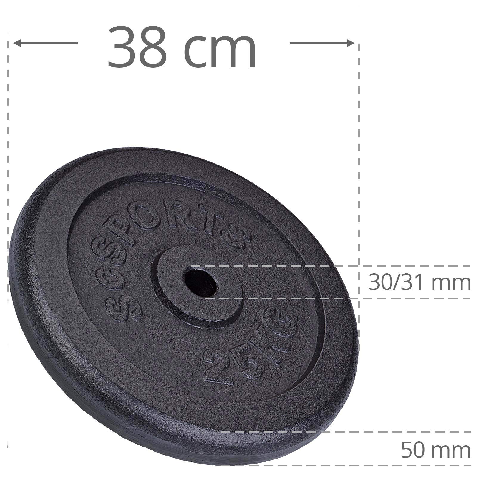 ScSPORTS Disque d'haltères en fonte 25 kg