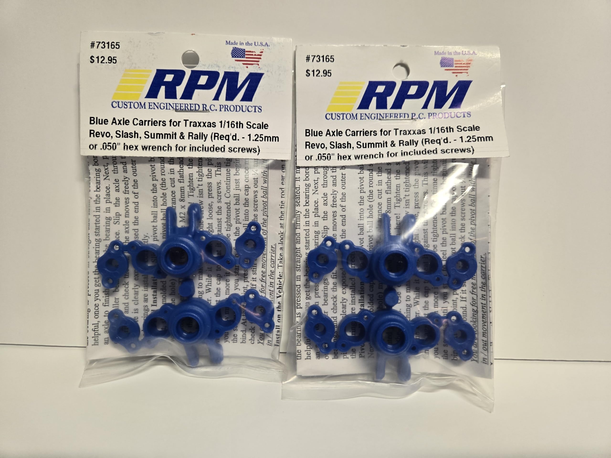 Generic 2 Pack Front and Rear RPM 73165 Blue Axle Carriers Compatible with Traxxas 1/16 E Revo, Slash Summit 4x4 VXL Includes CHICAGOLAND RC Coupon