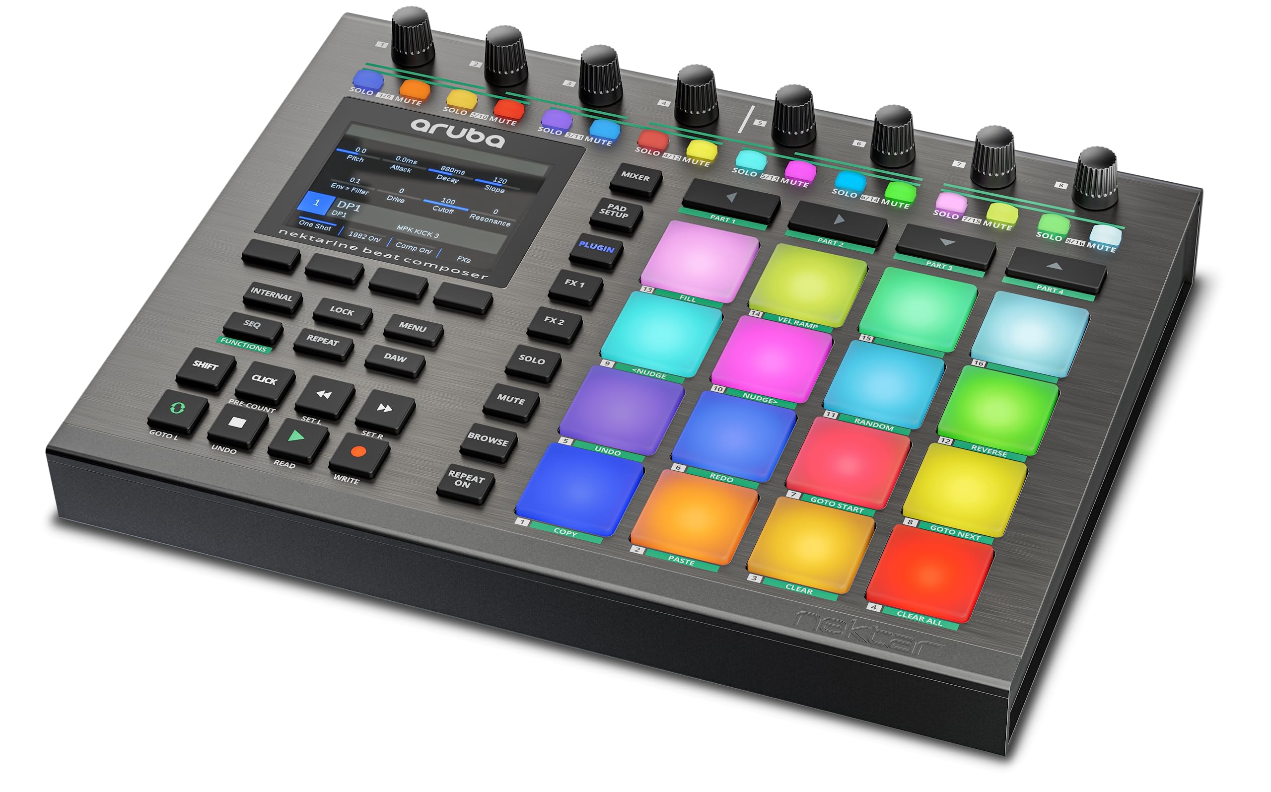 Nektar Auraドラムパッド MIDIコントローラー フィンガードラム Amazon | Nektar Aruba Beat Composer | MIDIコントローラー | 楽器