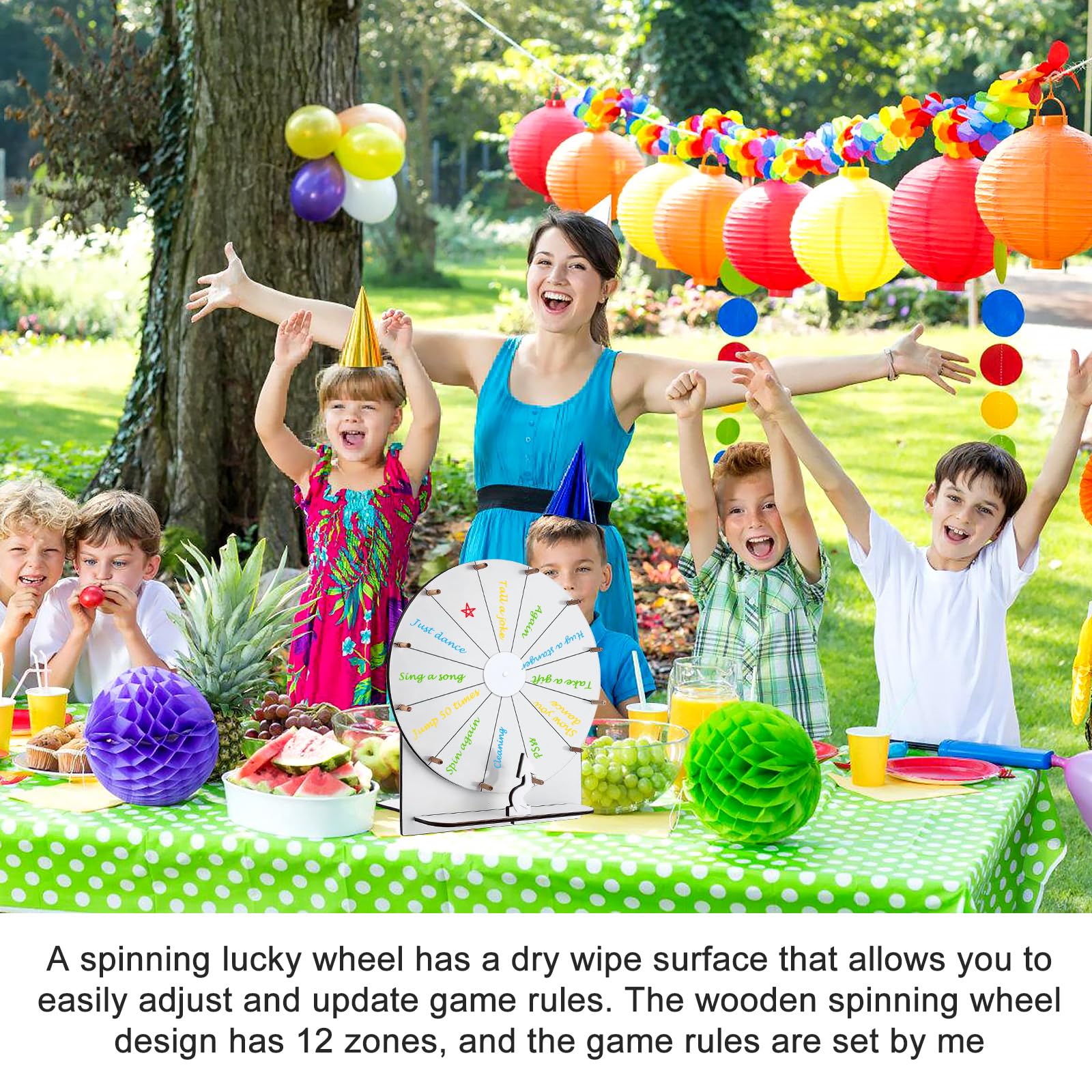 Roue De La Fortune: 30 cm Roue De La Chance Avec Support, Gomme Et Marqueur, Roues De Prix En Bois, Roues De La Fortune Personnalisable Pour Mariage Fiançailles Fête école Famille Jeux (Blanc)