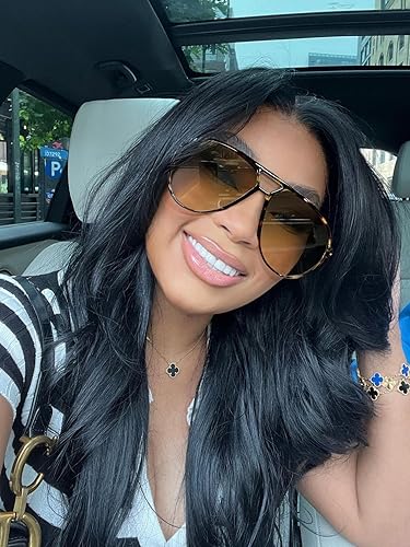 Miniatura 7 de Lentes de sol estilo aviador retro para mujeres y hombres, de gran tamaño, clásicos de los años 70, vintage, a la moda, sin enredos, cuadrados, de