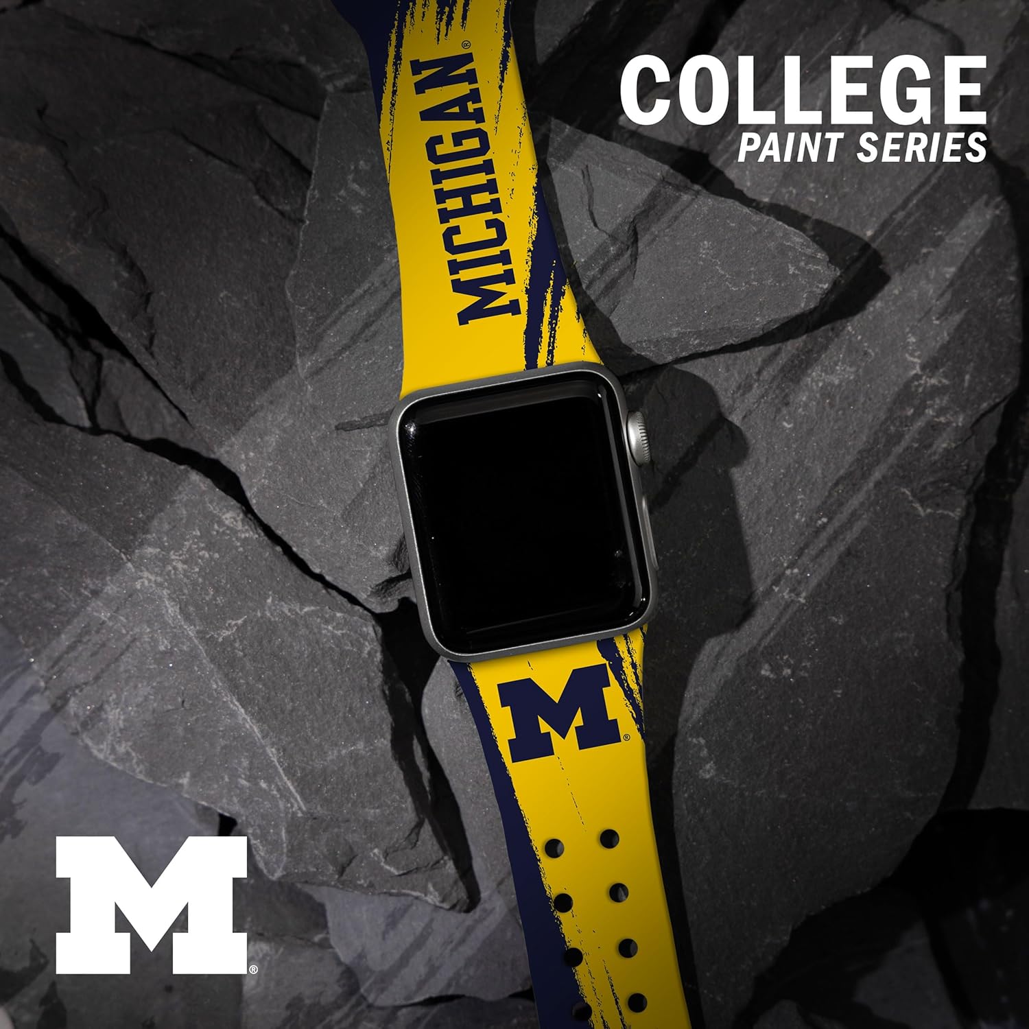 Affinity Bands Michigan Wolverines HD NCAA Watch Band Compatible with Apple Watch - All Series