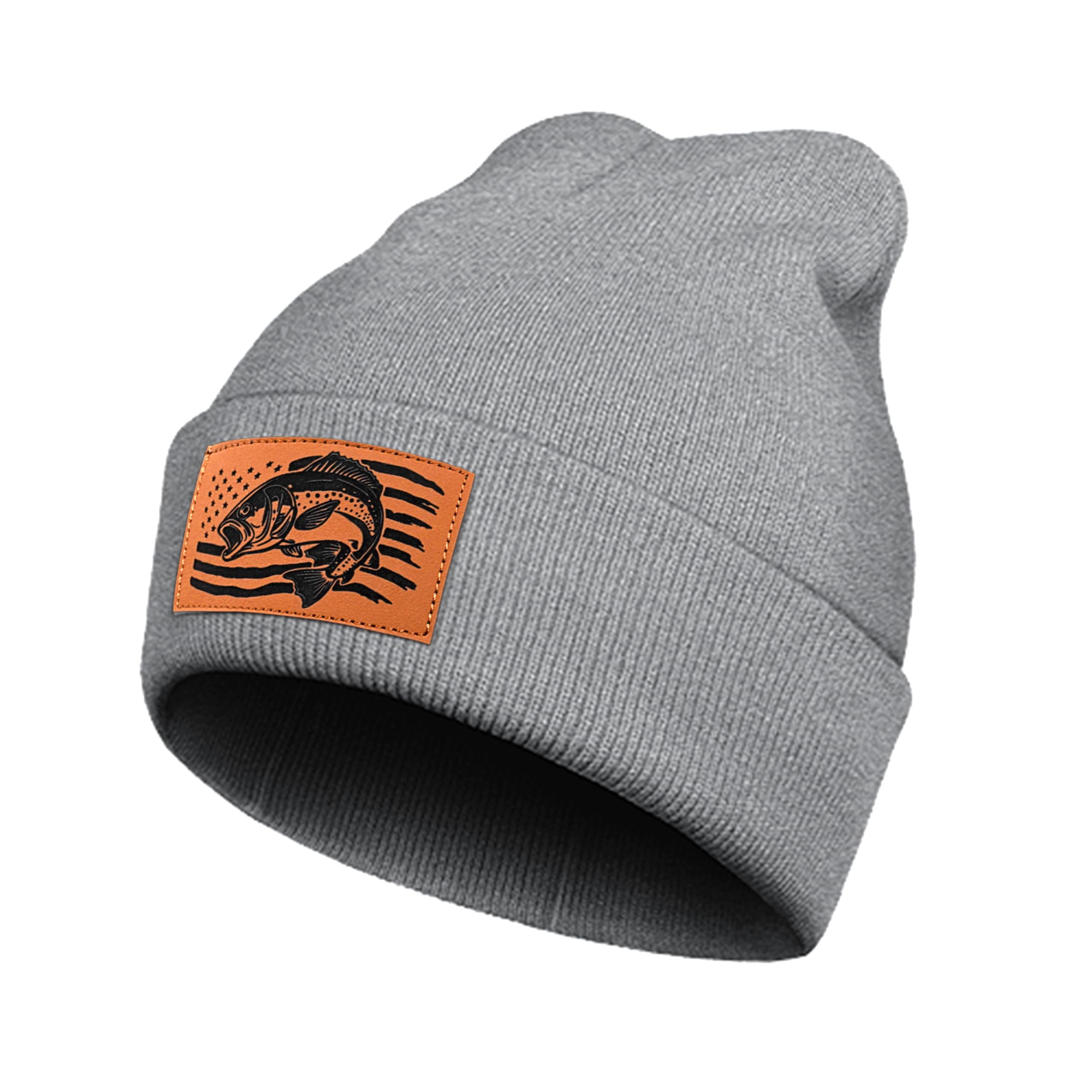American Flag Fishing Beanie Hat for Men, Christmas Dad Birthday Beanie Hats Gift for Women Men