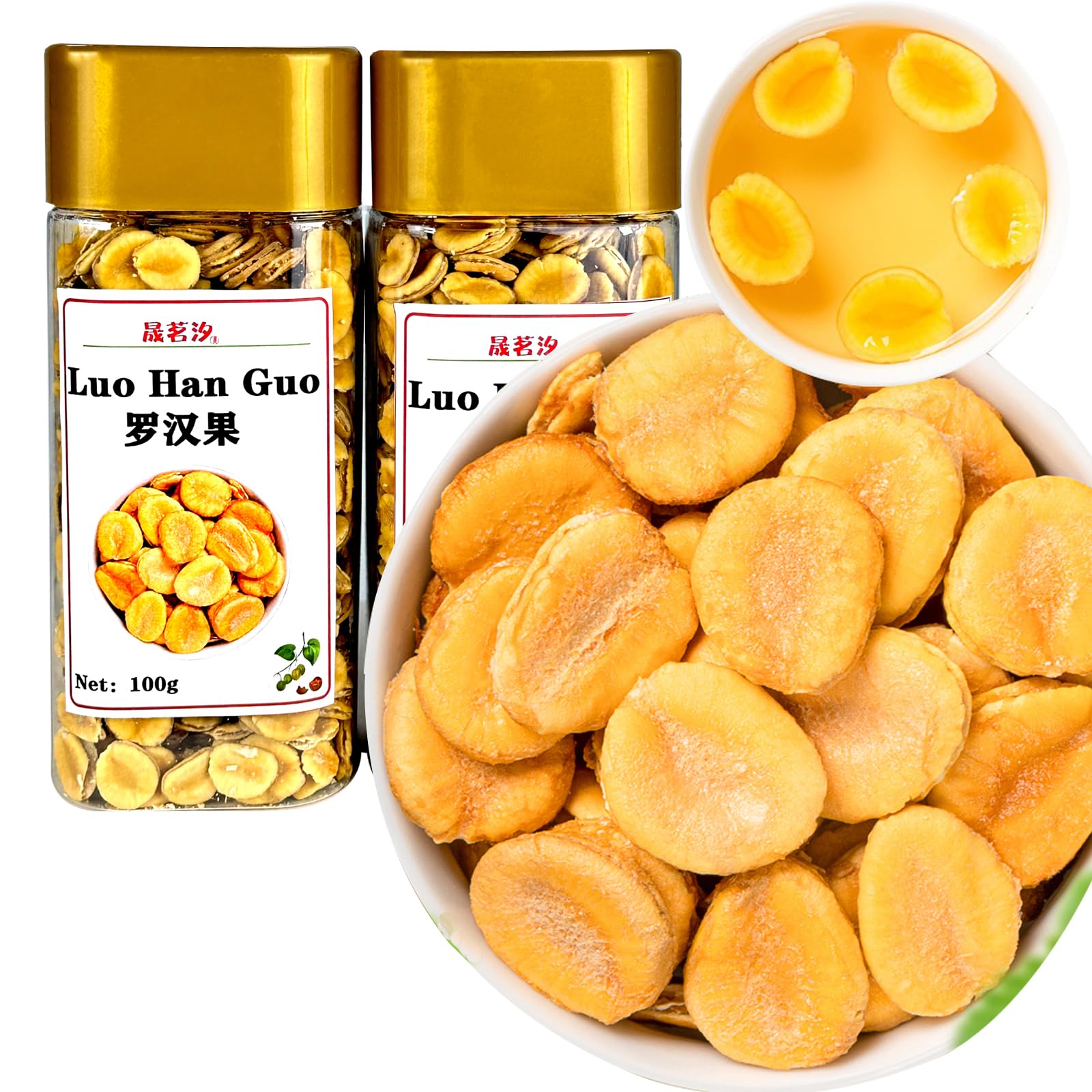 Luo Han guo Dried Monk Fruit 200g/7OZ Luo Han Guo Fruit Core Tea罗汉果芯 Natural Siraitia Grosvenorii Tea Chinese Herbal Tea 罗汉果 羅漢果