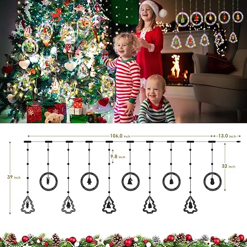 Miniatura 7 de Luces de ventana de Navidad  Cadena de luces para dormitorio, decoración de Navidad, luces de árbol de Navidad para interiores, telón de fondo,