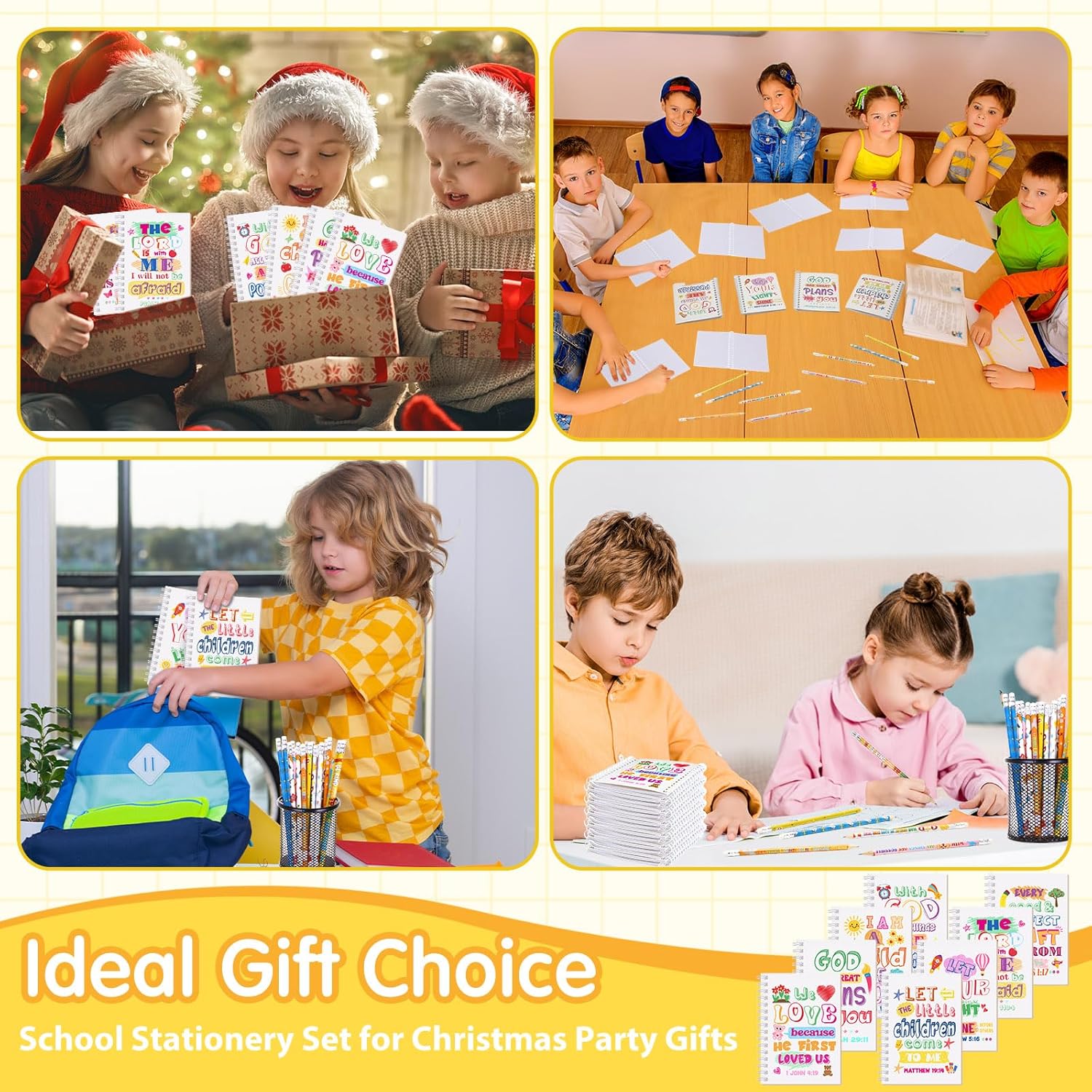 Crtiin Easter 48 Pcs Include 24 Bible Verse Notepad 24 Pencils Kids Christian Church Gifts Students Classroom Award Religious Notebook Bible Pencils Prayer Pocket School (White Jesus,White) - Image 5