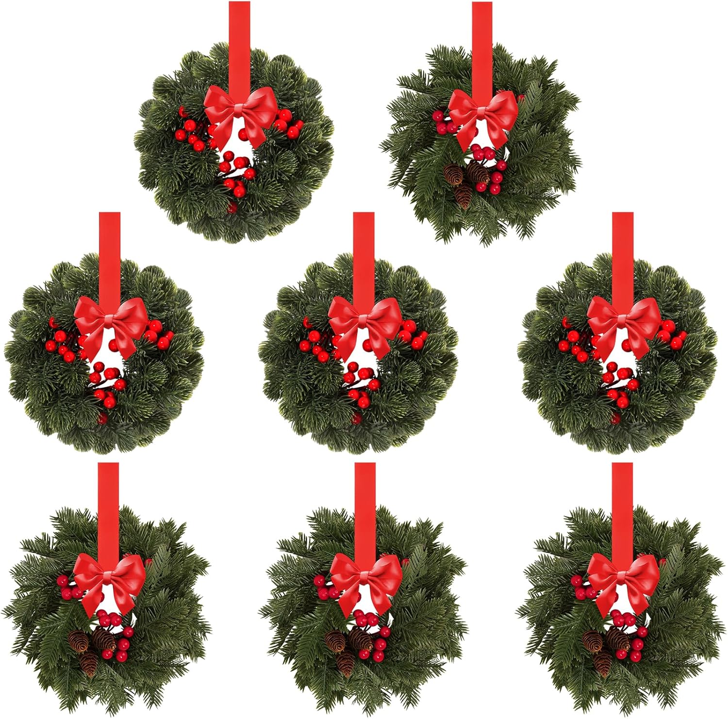 スモールクリスマスリース 8個 コンビネーションサイズ