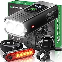 Vista 13 de Bike Lights Set, LED Super Bright USB-C Rechargeable Headlight & Taillight, Waterproof Front & Rear Back Bicycle Light for Night Riding, Road &