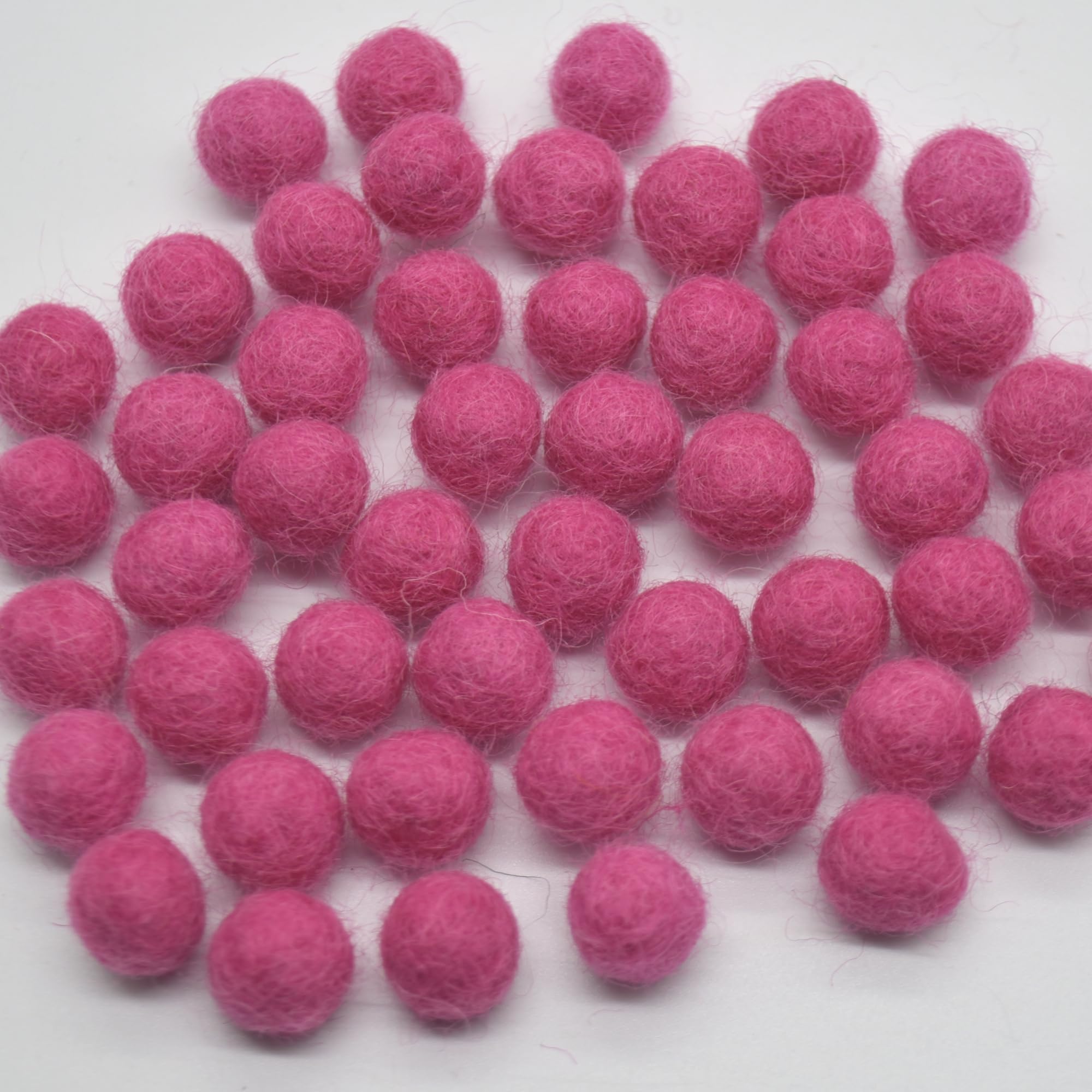 Oriental Direct based in Yorkshire 100% Wool Felt Balls - 50 Felt Balls - 1cm - Ruby Pink