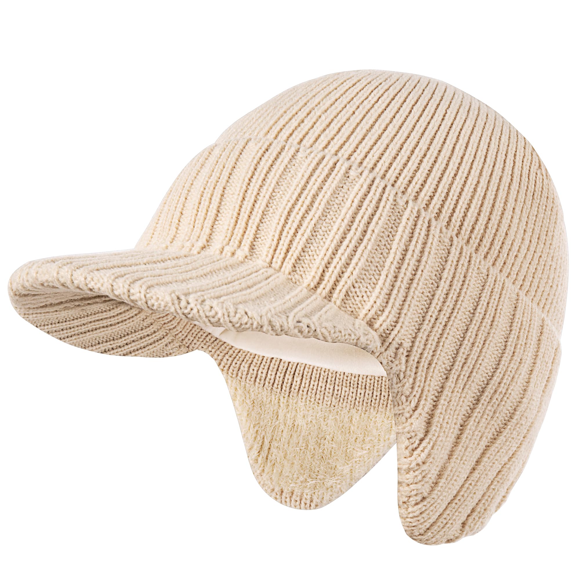 Men & Women White Beanie with Brim and Ear Flaps Fleece-Lined Hat Catalyst Brim Beanie | First Lite main image 4
