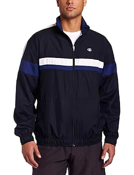 Champion Men's Woven Track Jacket,Navy/Stadium Blue/White,2X
