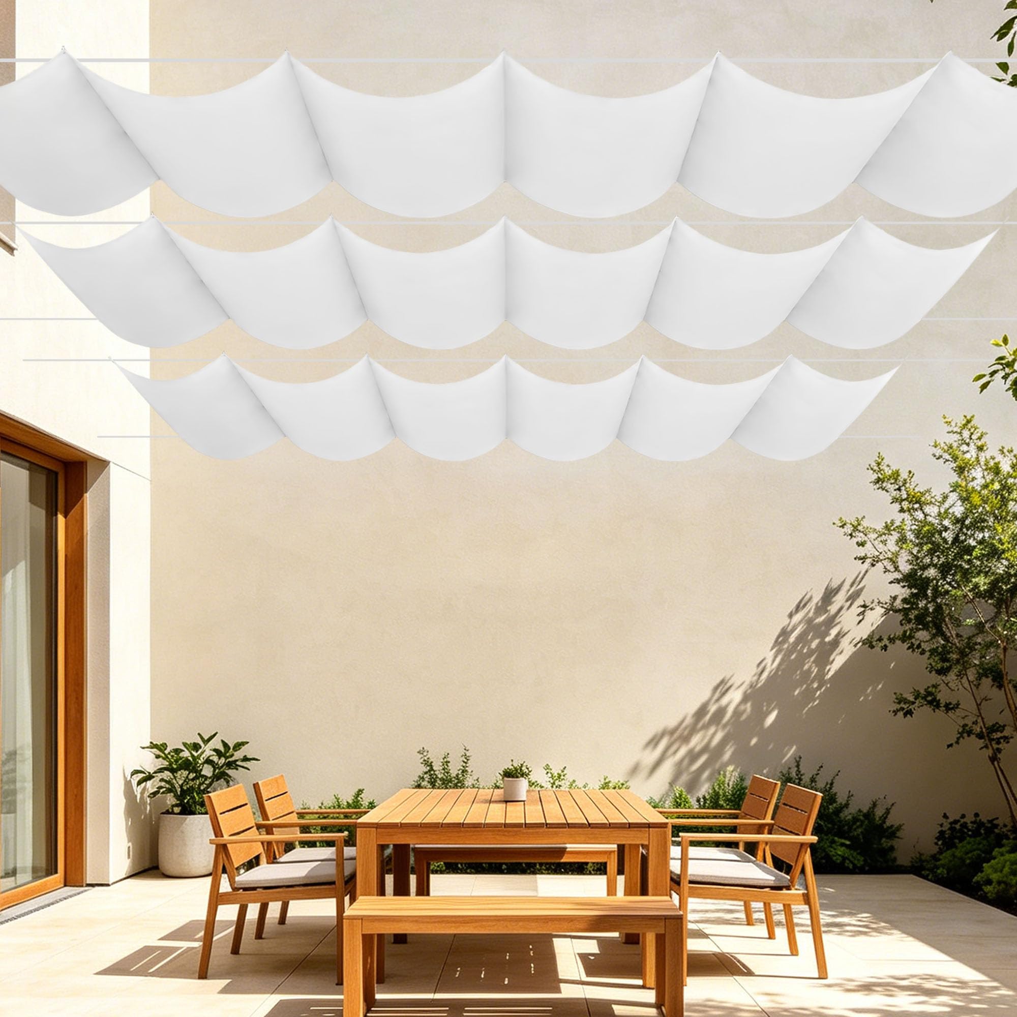 Toile d'ombrage rétractable avec oeillets protection UV terrasse