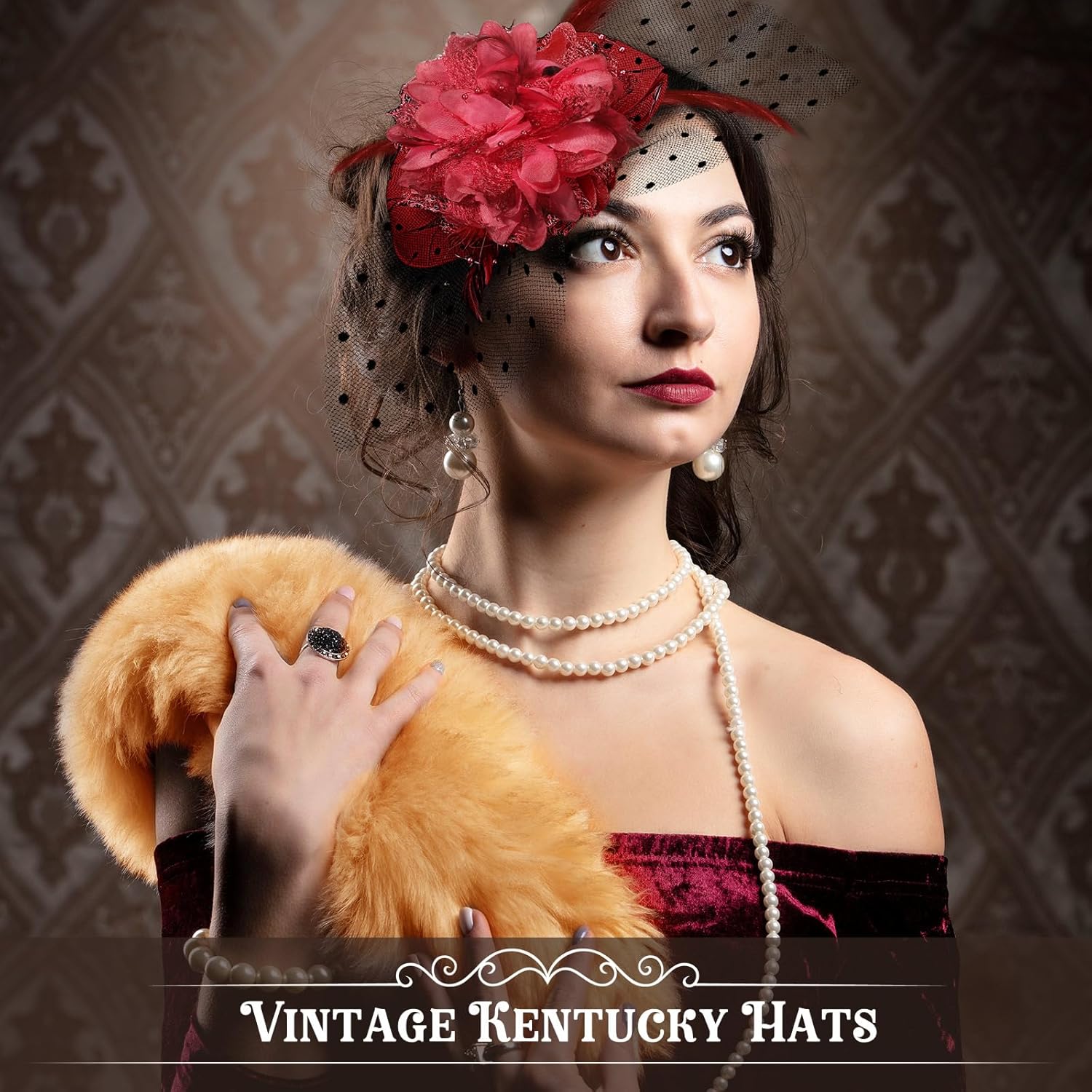 Jeyiour 9 Pcs Fascinators Hats Tea Party Feather Pillbox Hat with Clips for Women Halloween Veil Flower Hat, 9 Colors - Image 6