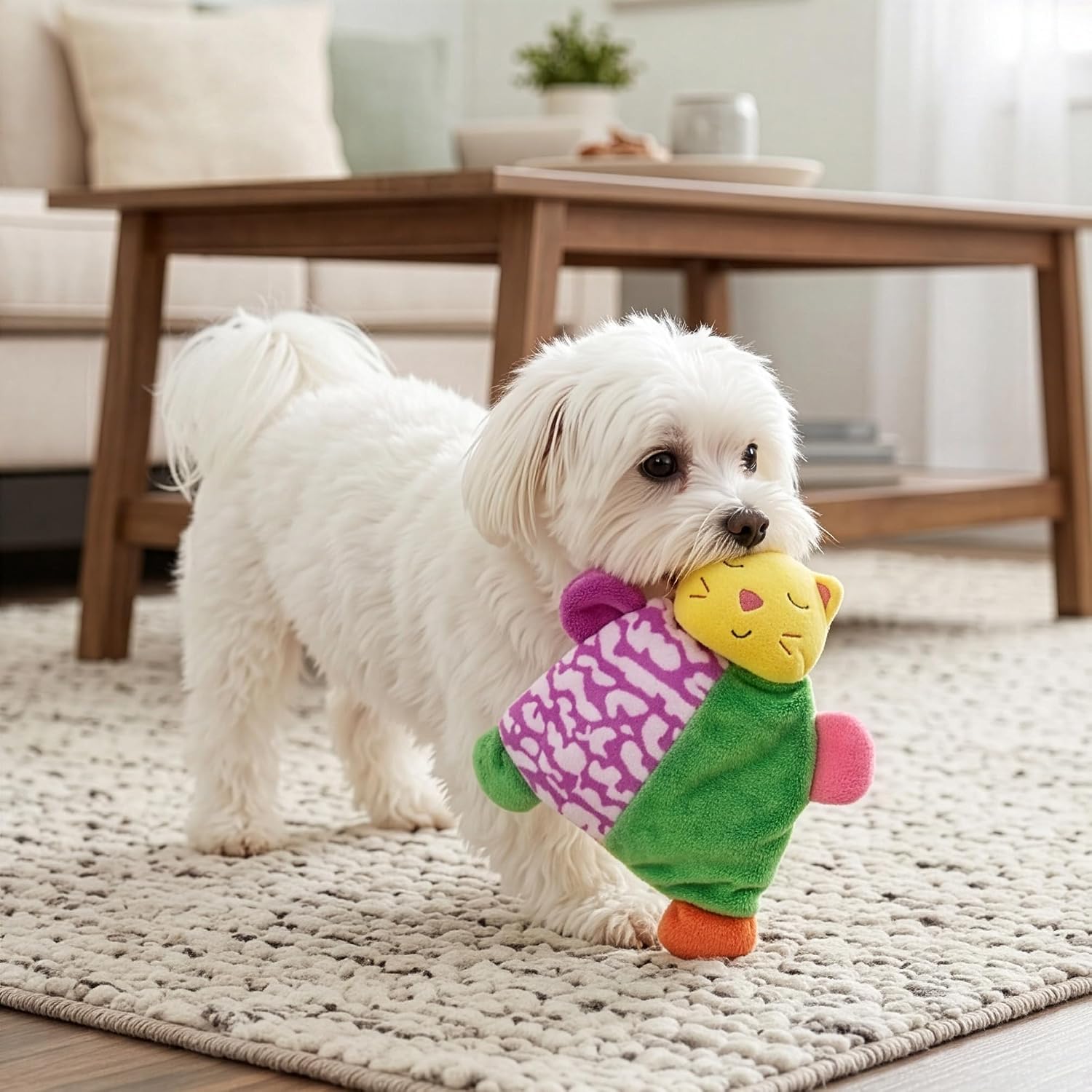 SPOT Lil Plush Blanket Dog Toy - Soft Fabric with Squeaker and Crinkle, Perfect for Cuddling, Anxiety Relief, Soothing Comfort, Great for Small Dogs and Puppies - 7in, Assorted Colors