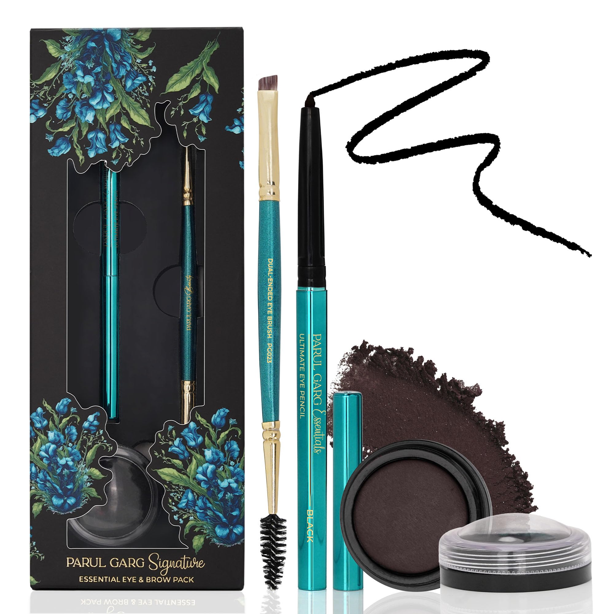 Parul Garg Beauty Signature Essential Kajal & Eyebrow Pack – 3-in-1 Long-Stay Kajal, Eyebrow Definer, Eye Brush & Shadow | Smudge-Proof & Blendable | No Smudging | Vegan & Clean Beauty | Classic - Black-picture-32