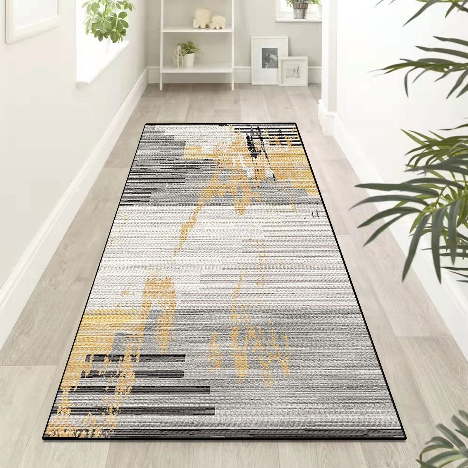 Single Tree Forest Tapijtloper, moderne keukenloper, laagpolig, kleurrijk, modern, geometrisch, antislip, wasbaar, voor hal, gang, slaapkamer, binnen, woonkamer, keuken, aanpasbaar