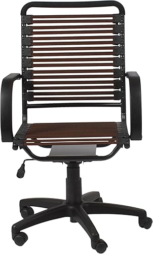 Miniatura 16 de EURO STYLE Bungie - Silla de oficina plana con respaldo alto en rojo con marco y base negro grafito, inclinación de dos bloqueos, giro de 360°, Rojo