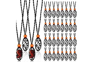 Macrame Adjustable Stone Holder Necklace - 36 Pieces
