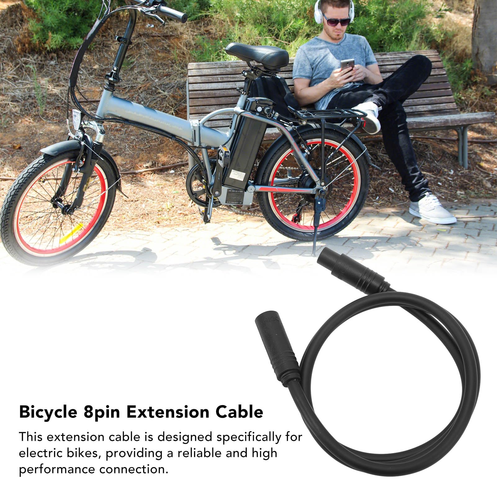 Cavo Di Prolunga A 8 Pin Per Bici Elettrica – 40 Cm, Impermeabile, Connettore Maschio-femmina, Per Linea Principale 1T4