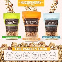Vista 3 de Granola Hudson Henry, paquete variado (nueces, anacardos, granolas de pistacho) – Paquete de 12 onzas, paquete de 3 Proyecto verificado sin OMG