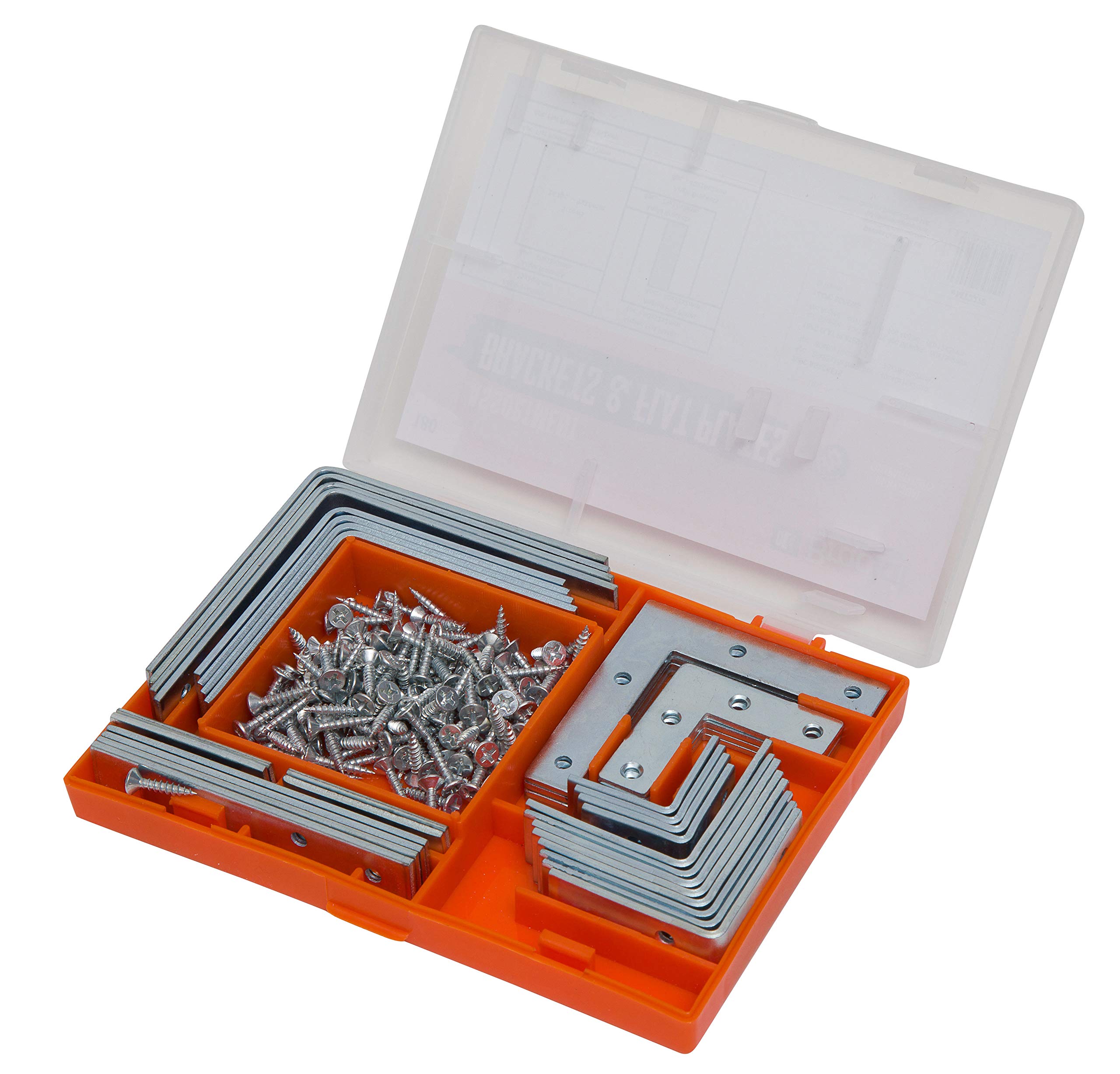 Brackit 180 Piece Angle Brackets And Flat Plate Assortment Including ...