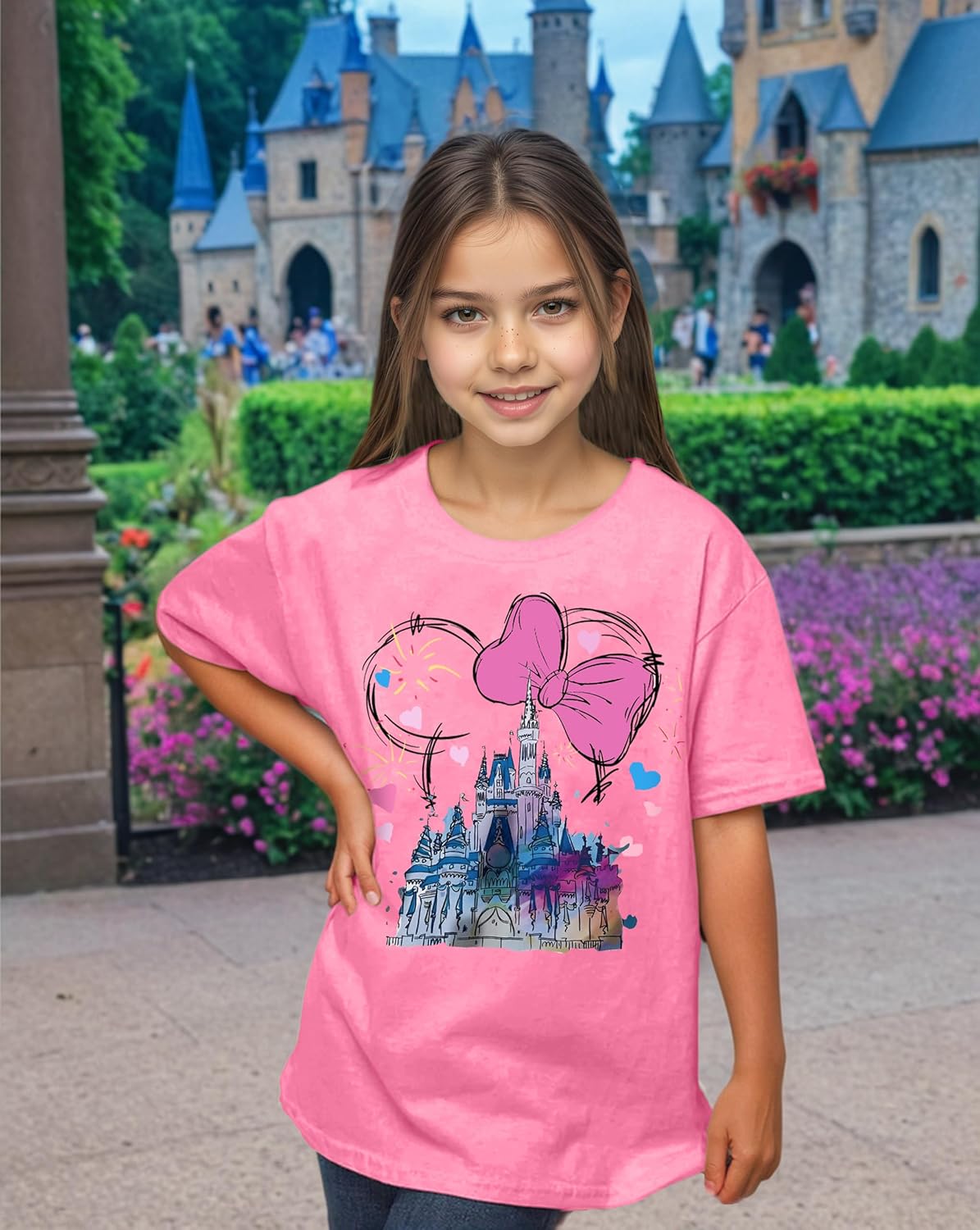 Magic Kingdom Shirts for Girls Oversized Magical Castle Birthday T-Shirt Kids Cute Holiday Family Vacation Trip Tee - Image 3