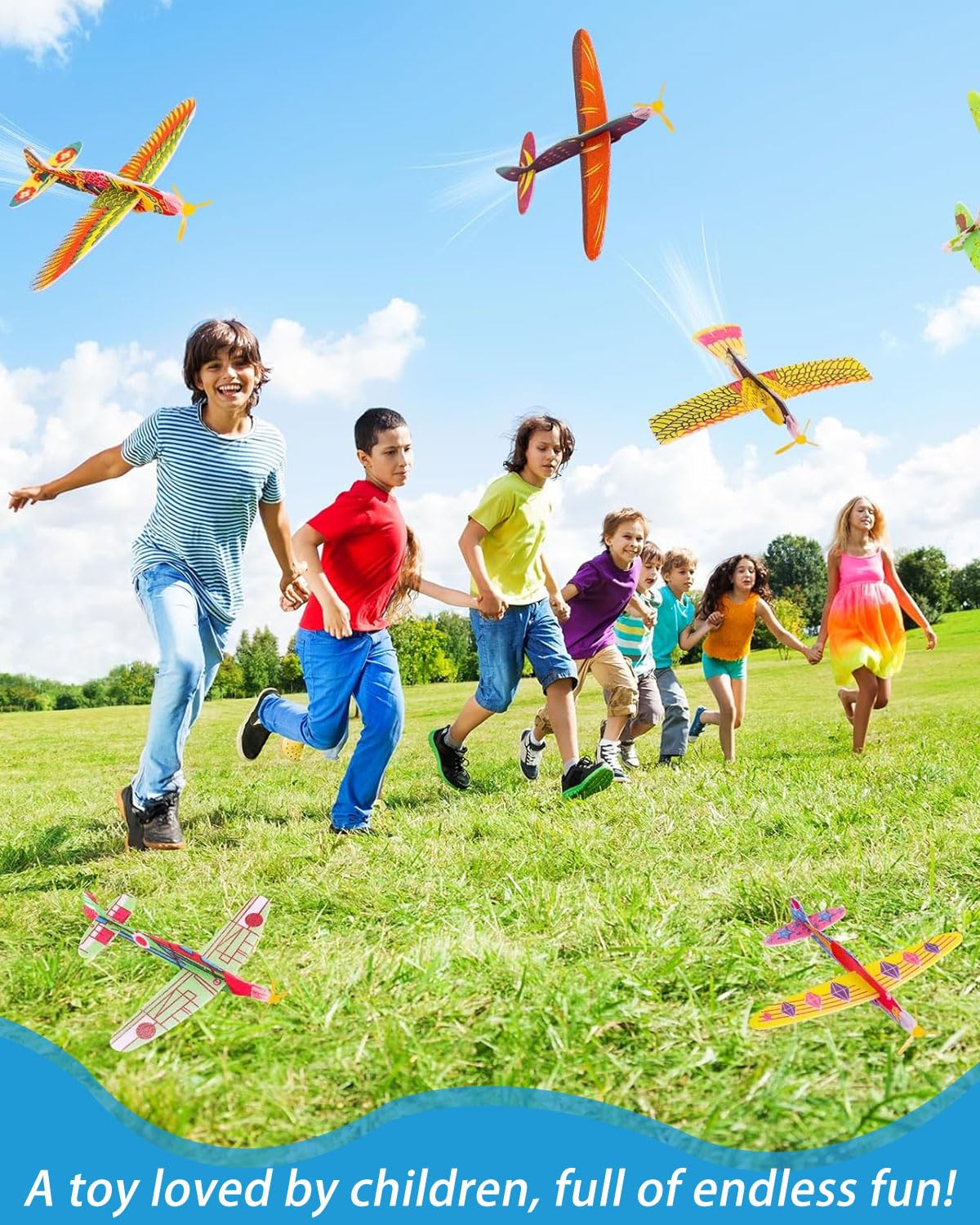 6 Pezzi Aereo Polistirolo Bambini, Aereo Giocattolo Giochi Bambino 3-8 Anni Regalo, Aliante Aeroplano Schiuma Regalo Natale, Giocattolo Grande Giochi Giardino Esterno