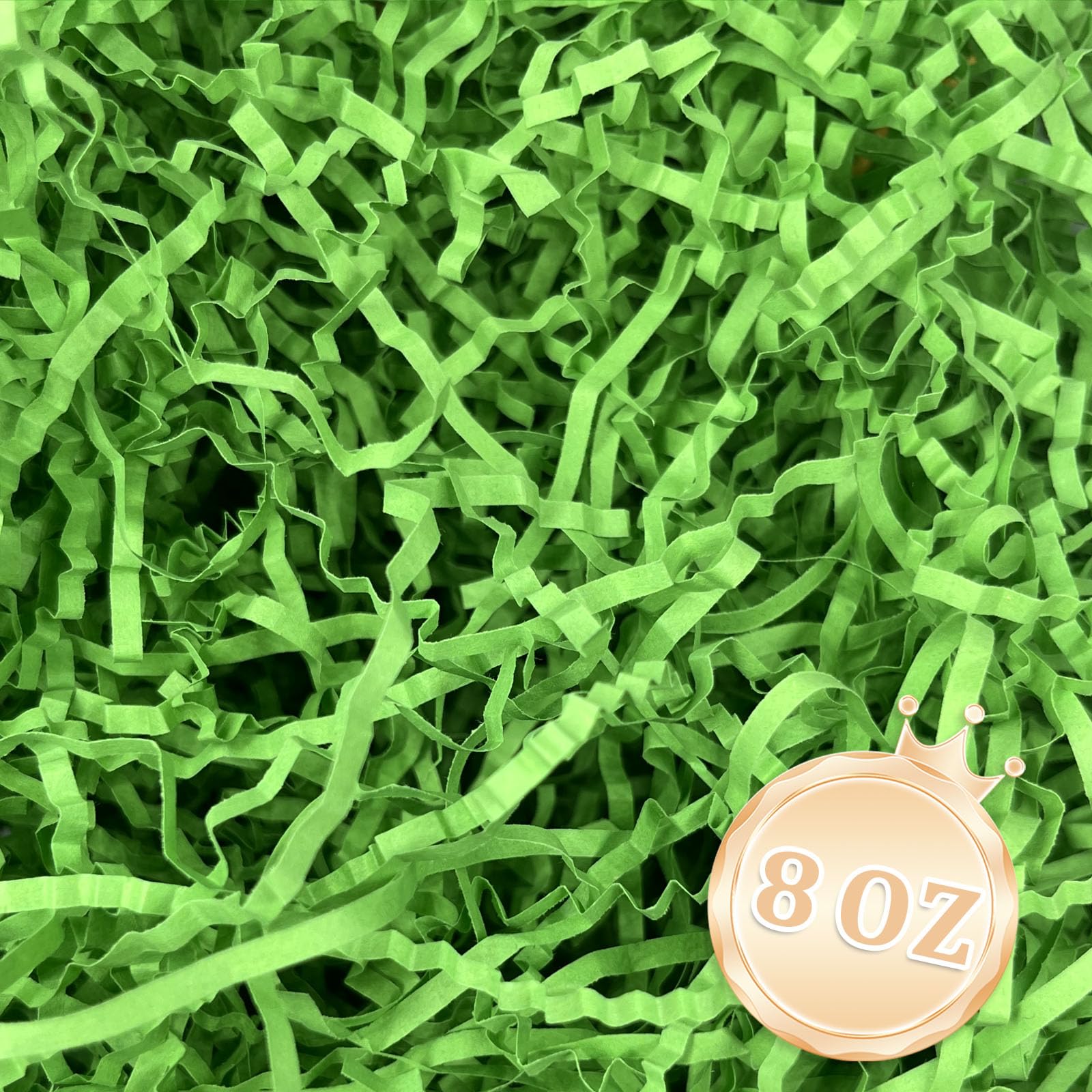 Zankubom 1/2LB Parrot Green Crinkle Cut Paper Shred Filler Great for Gift Wrapping, Parrot Green Basket Fillers, Birthday, Gift Wrapping, Halloween Thanksgiving Christmas Party Decor Filling Supplies