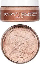 REVIVV Shampoo esfoliante para couro cabeludo, esfoliante com sal do Himalaia para limpar o couro cabeludo, esfoliante com óleo de alecrim e melaleuca para remover o acúmulo, reduzir a descamação e