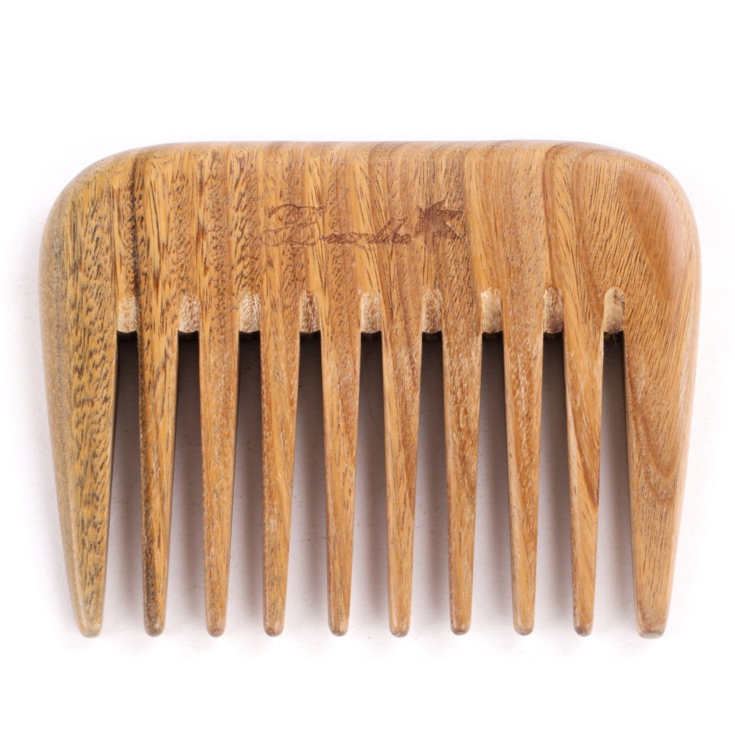 Breezelike Sandalwood Hair Comb - Natural Wood Wide Tooth Hair Pick - No Static Pocket Size Wooden Detangling Comb