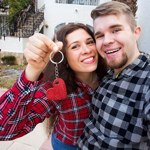 Miniatura 4 de Patelai Juego de 10 moldes de silicona con forma de corazón con agujero de San Valentín con 10 llaveros para llavero de bricolaje, manualidades,