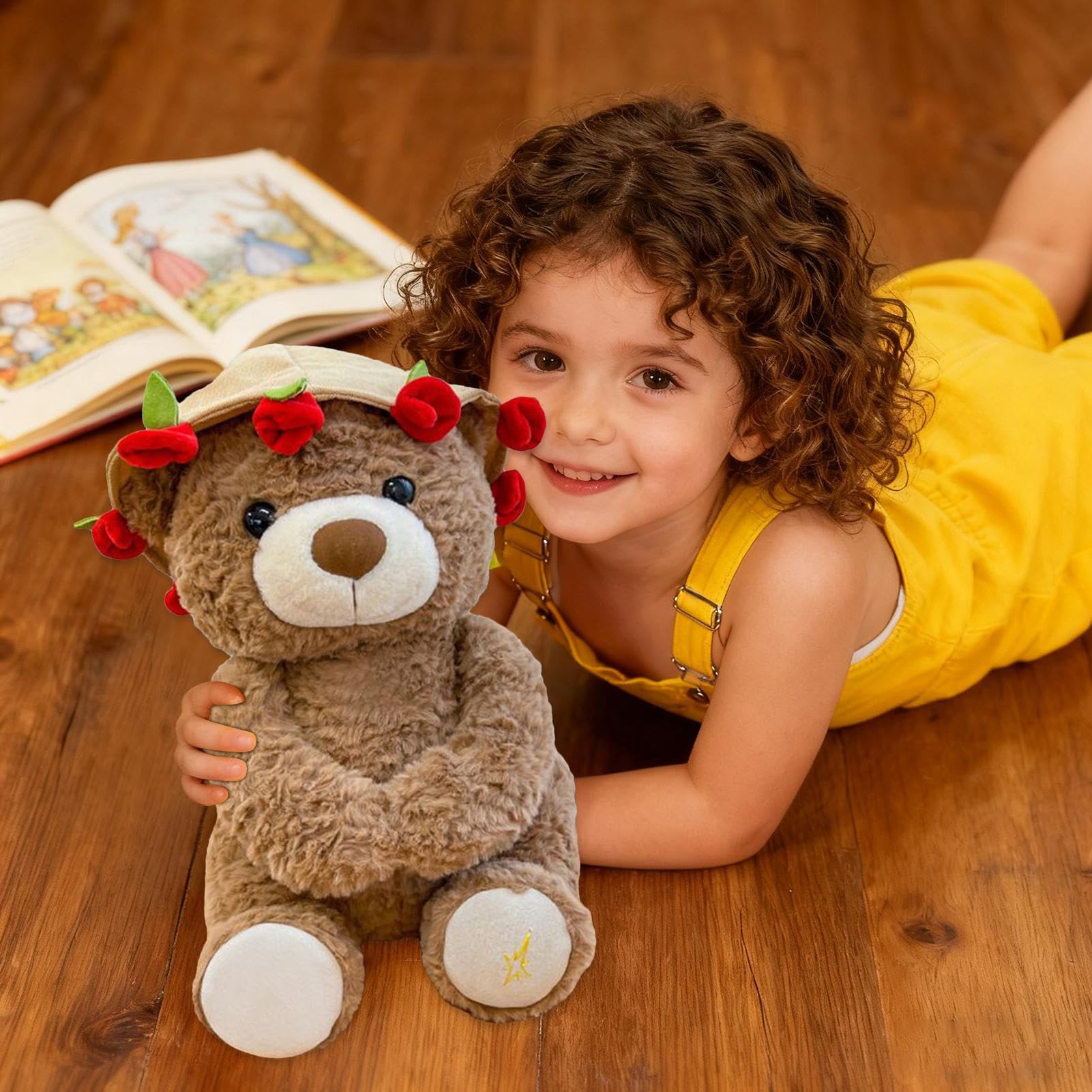 Orsacchiotto Peluche Con Rosa, 30/38CM Orsacchiotto Peluche, Orso Di Peluches Per San Valentine, Adorabile Orso Peluches Per Bambini, Ragazzi, Ragazze, Compleanno, Natale, San Valentine