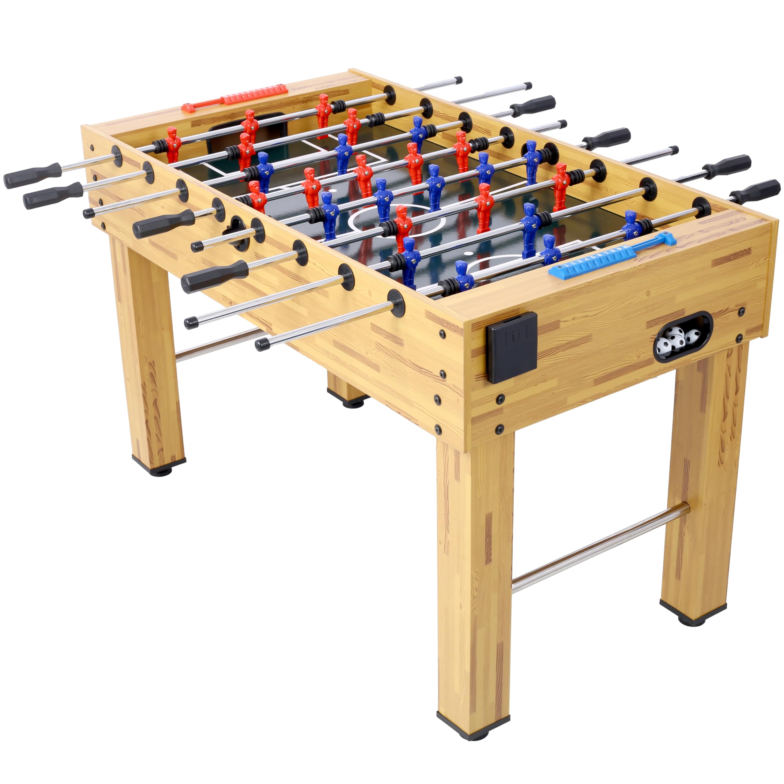 Foosball Table, Foosball Table Adult Size, 55 inch Standard Size Foosball Table, Indoor Full Size Foosball Table for Home, Family, and Game Room, Soccer with Foosball Table Set, Brown