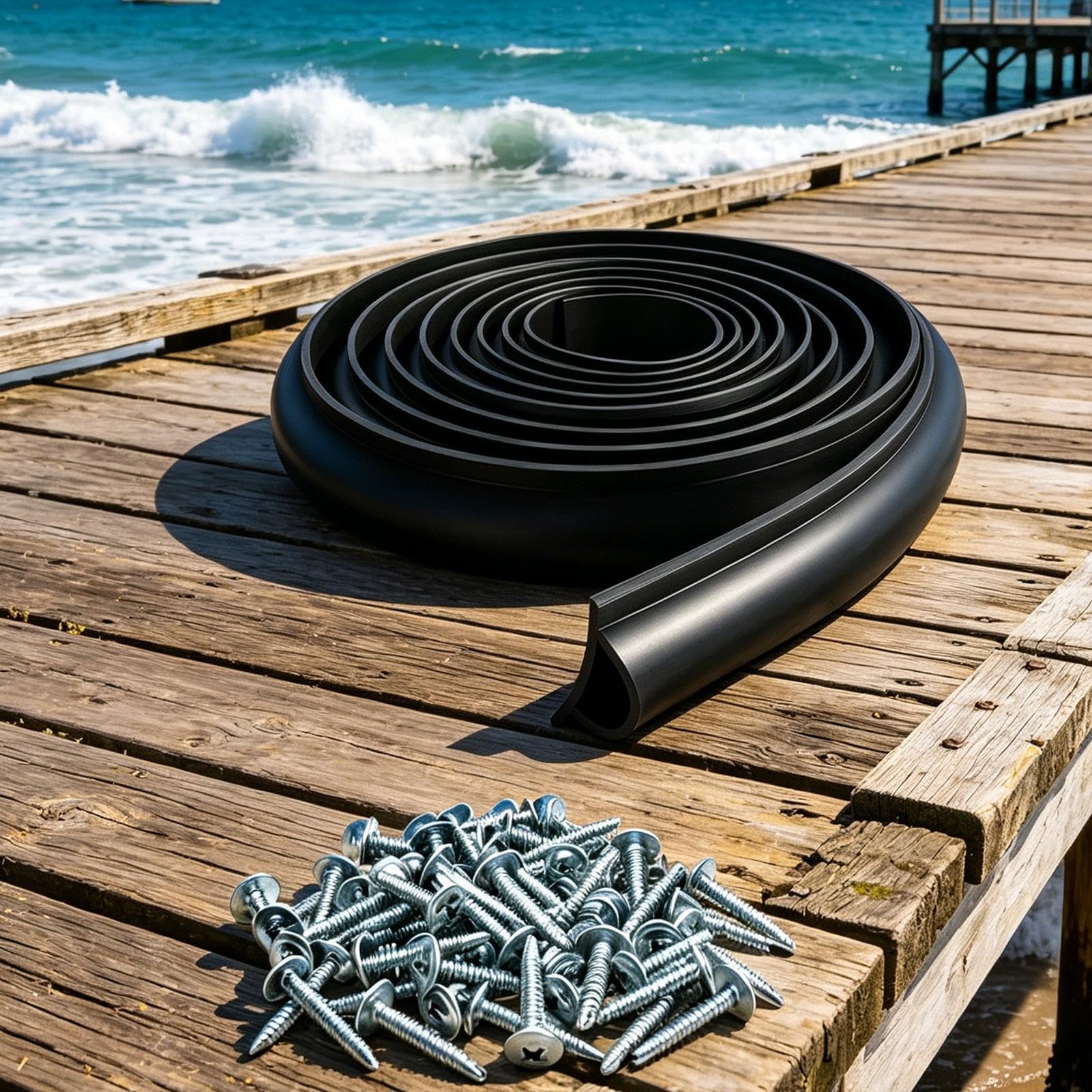 Defensas De Muelle Protector De Goma Anticolisión | Defensas De Muelle Para Bordes Para Yate Kayak Rampa Cubierta Playa Bass Pontón Áreas Costeras Residencias Instalaciones