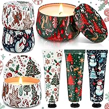 3sets/6pcs Christmas Bulk Gifts for Women 3.5oz Scented Candles & Hand Cream Lotion Set Christmas Stocking Stuffers Xmas Hand Cream Gift Relaxing Spa Set Travel Size Mini Lotion for Xmas Party Favor