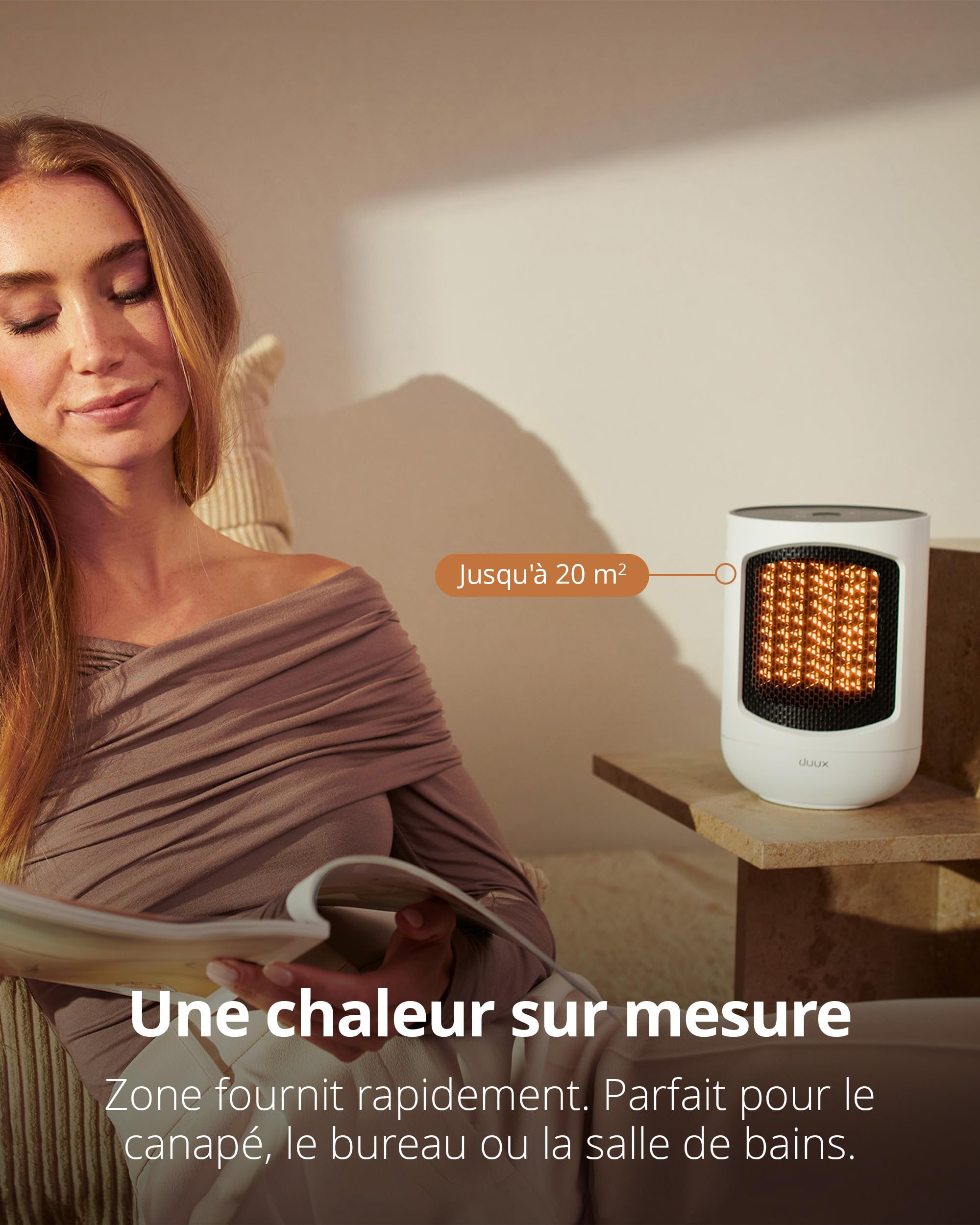 Duux Zone Chauffage Soufflant Céramique – 1500W – Thermostat – Blanc
