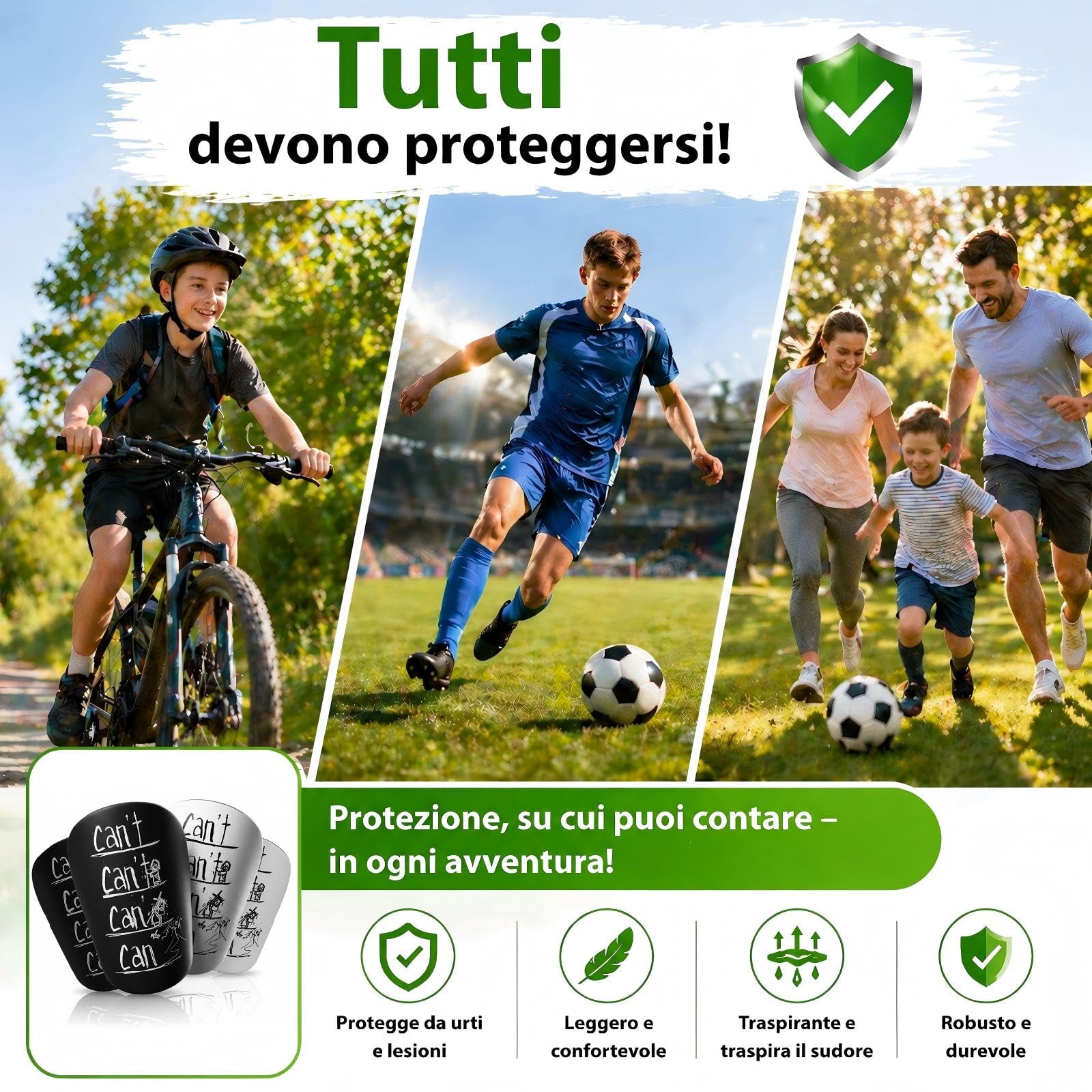 Parastinchi Calcio Bambino Mini Leggeri, Protezione Antiurto EVA Antiscivolo, Comodi e Stabili per Bambini, 2 Paio Ideali per Allenamento e Partite