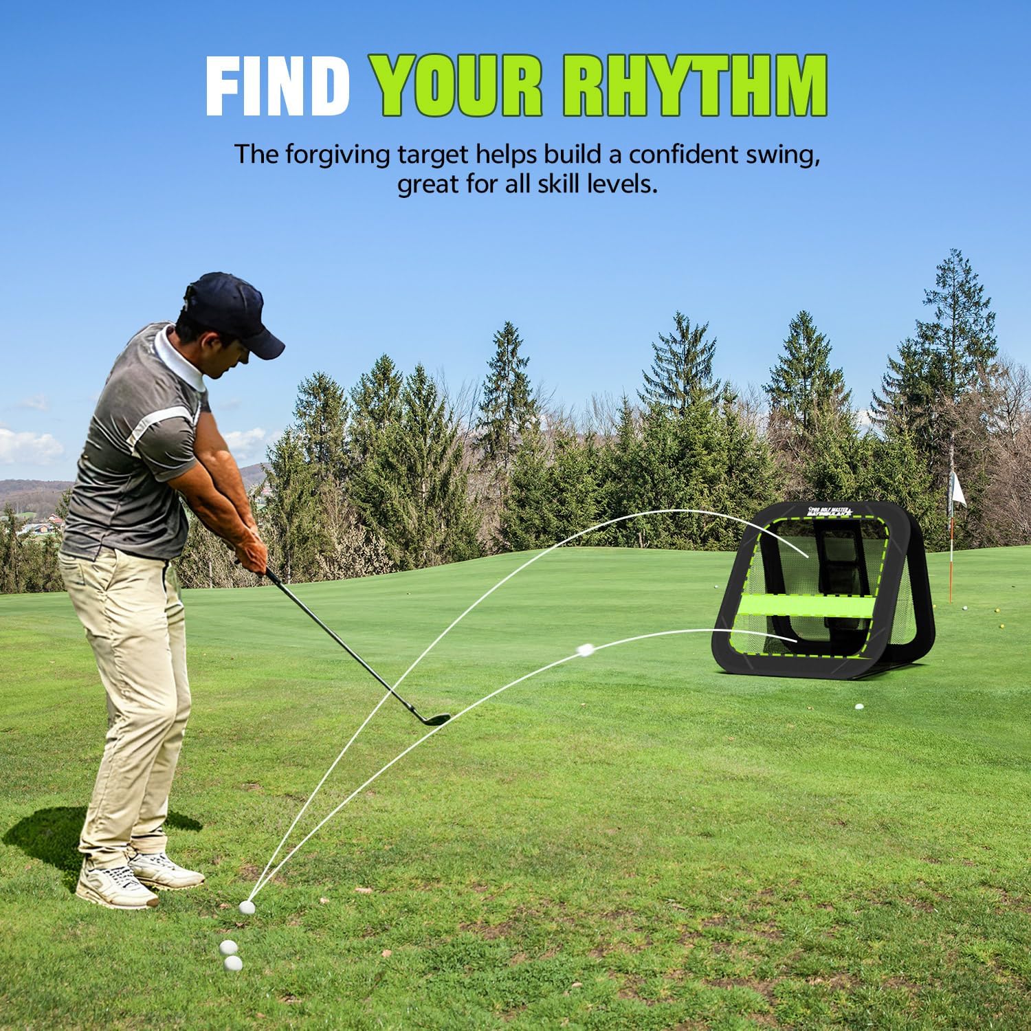 BAYINBULAK Golf Chipping Practice Net Backyard Driving Golf Accessories for Men Gift, 1 Pack