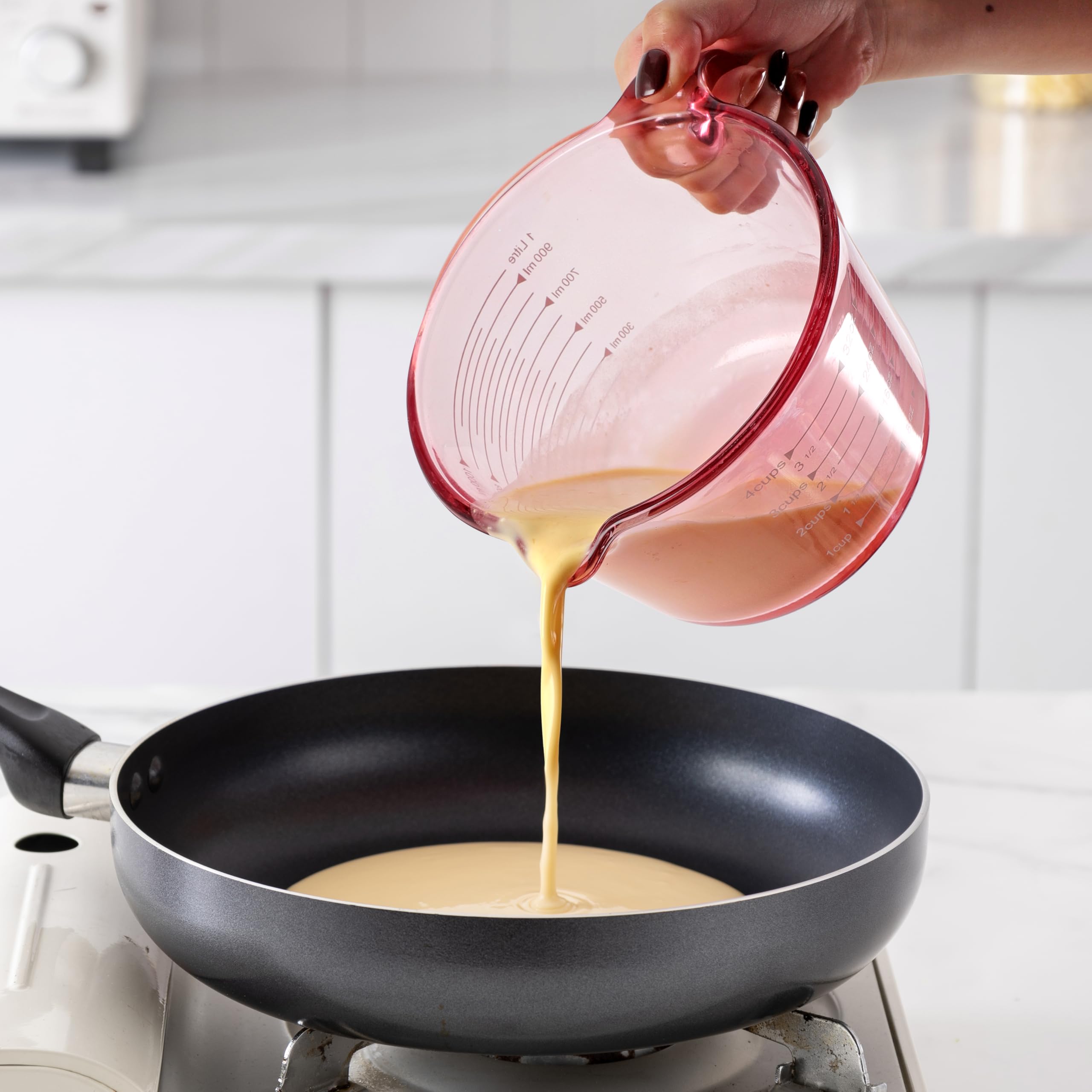 COOK WITH COLOR Glass Measuring Cups - Ideal for Cooking and Baking, Purple