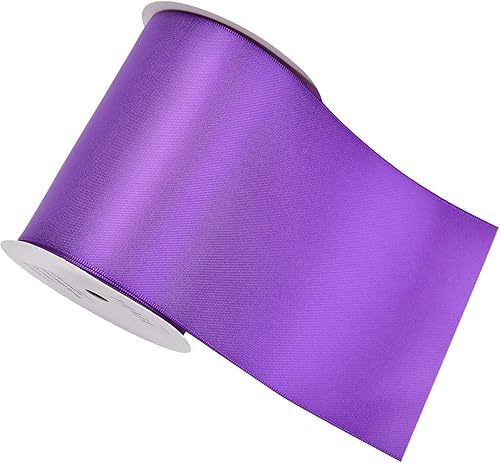 YAMA Rollo de cinta de satén de doble cara, cinta de manualidades de color sólido de 4 pulgadas de ancho, ideal para banda de silla, lazo, costura y