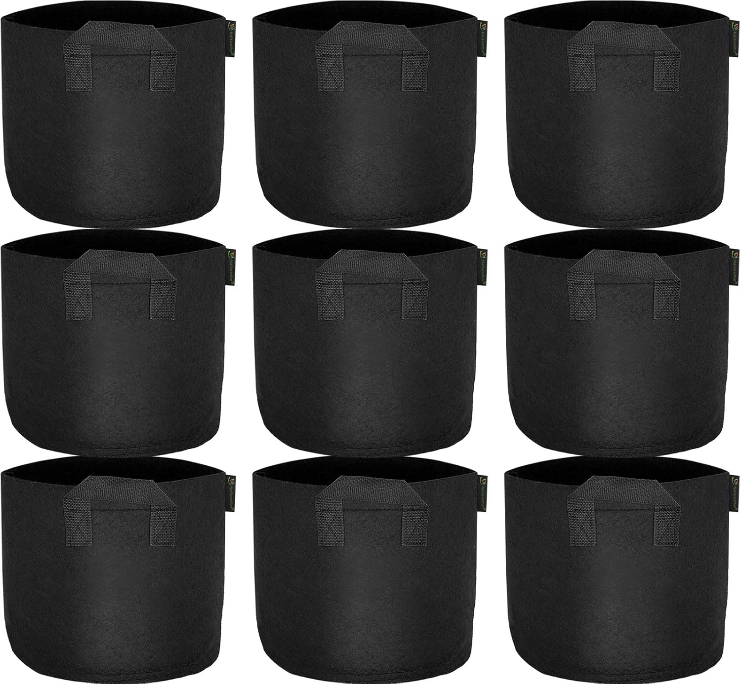 FiveSeasonStuff Grow Bags, Heavy Duty Fabric Pots (9 Pack 7 Gallons (Black))