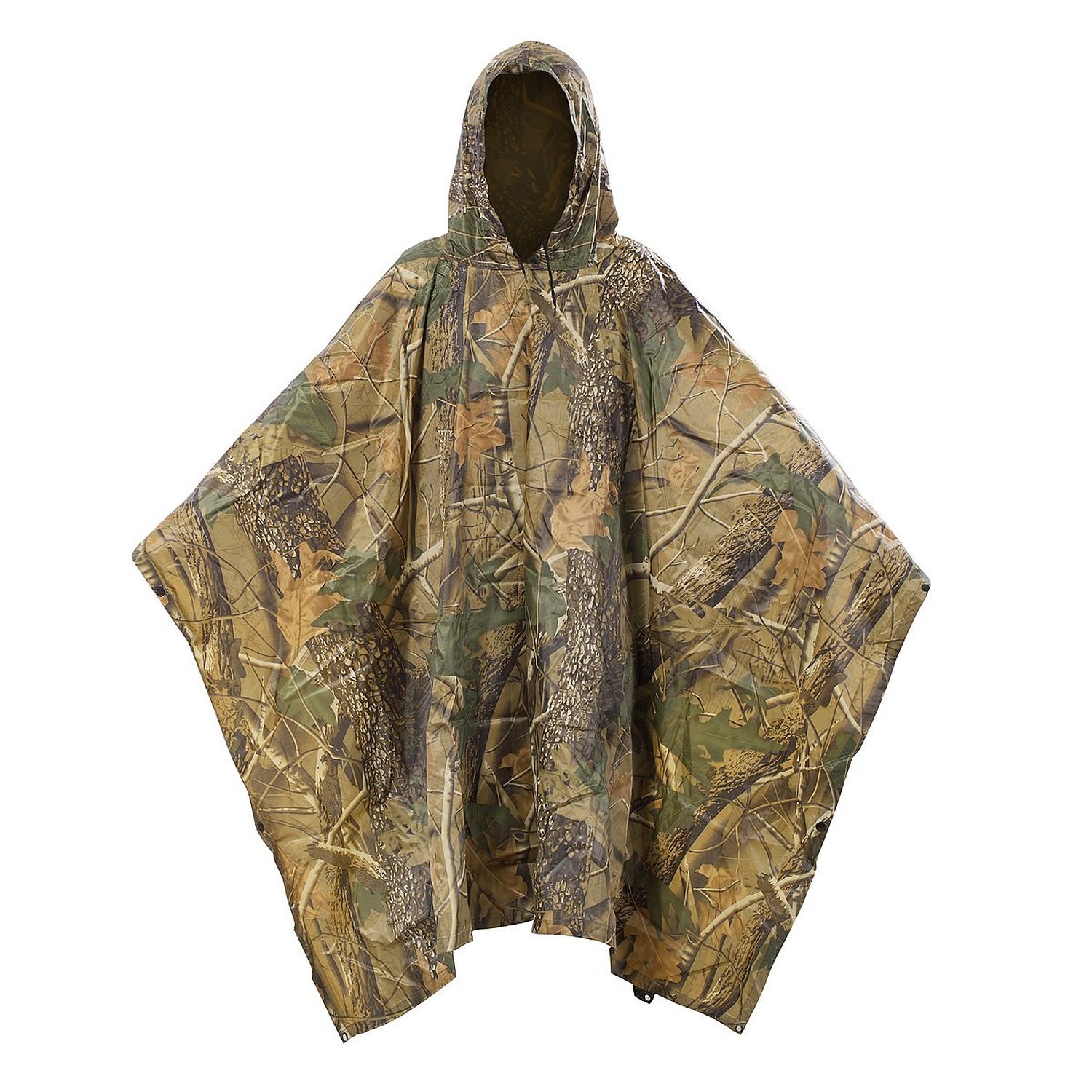 Yosoo Poncho impermeabile militare multifunzione mimetico portatile di emergenza, impermeabile Ripstop impermeabile mimetico in nylon da viaggio per campeggio escursionismo ciclismo