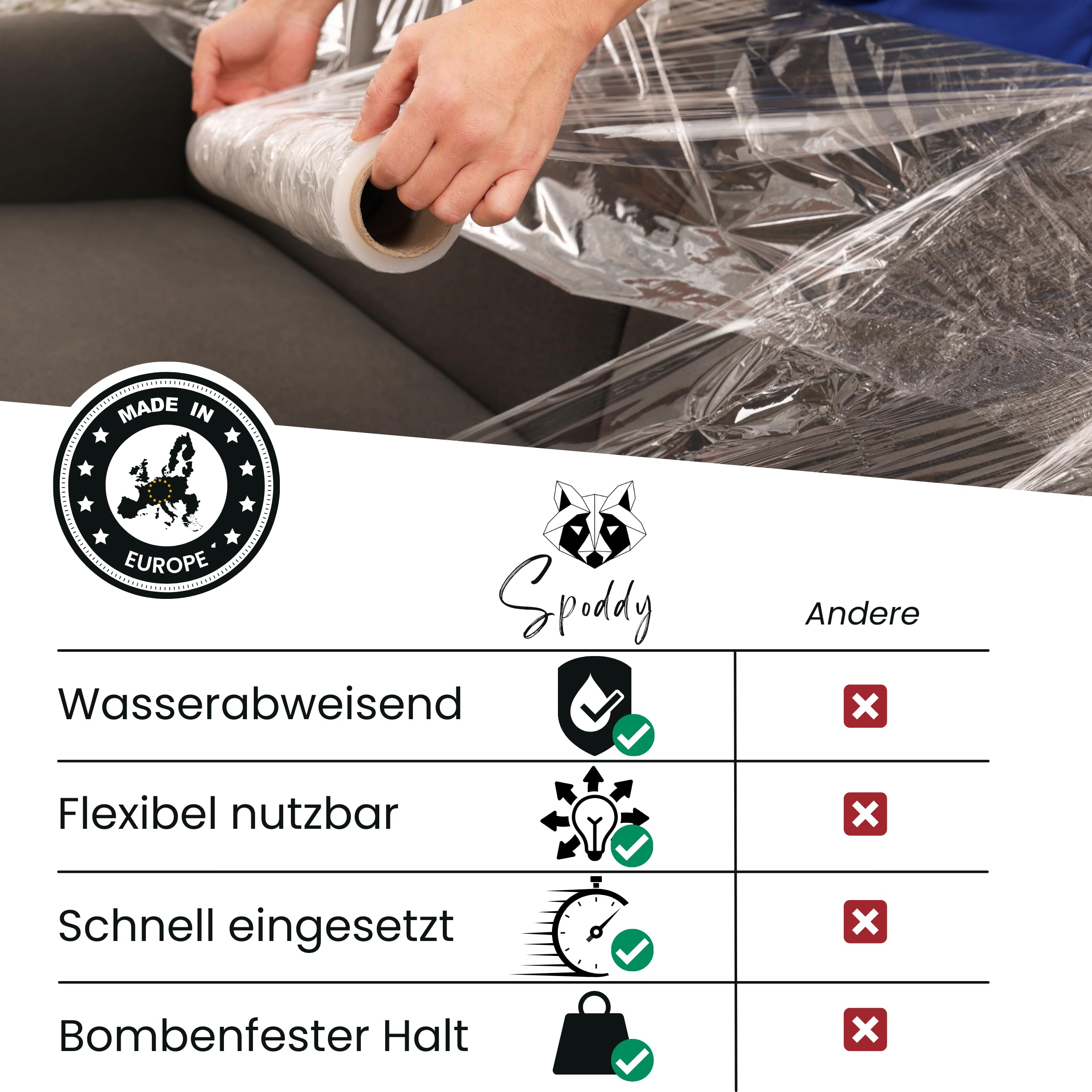 Handstretchfolie 23my 500mm x 300m transparent – günstig kaufen