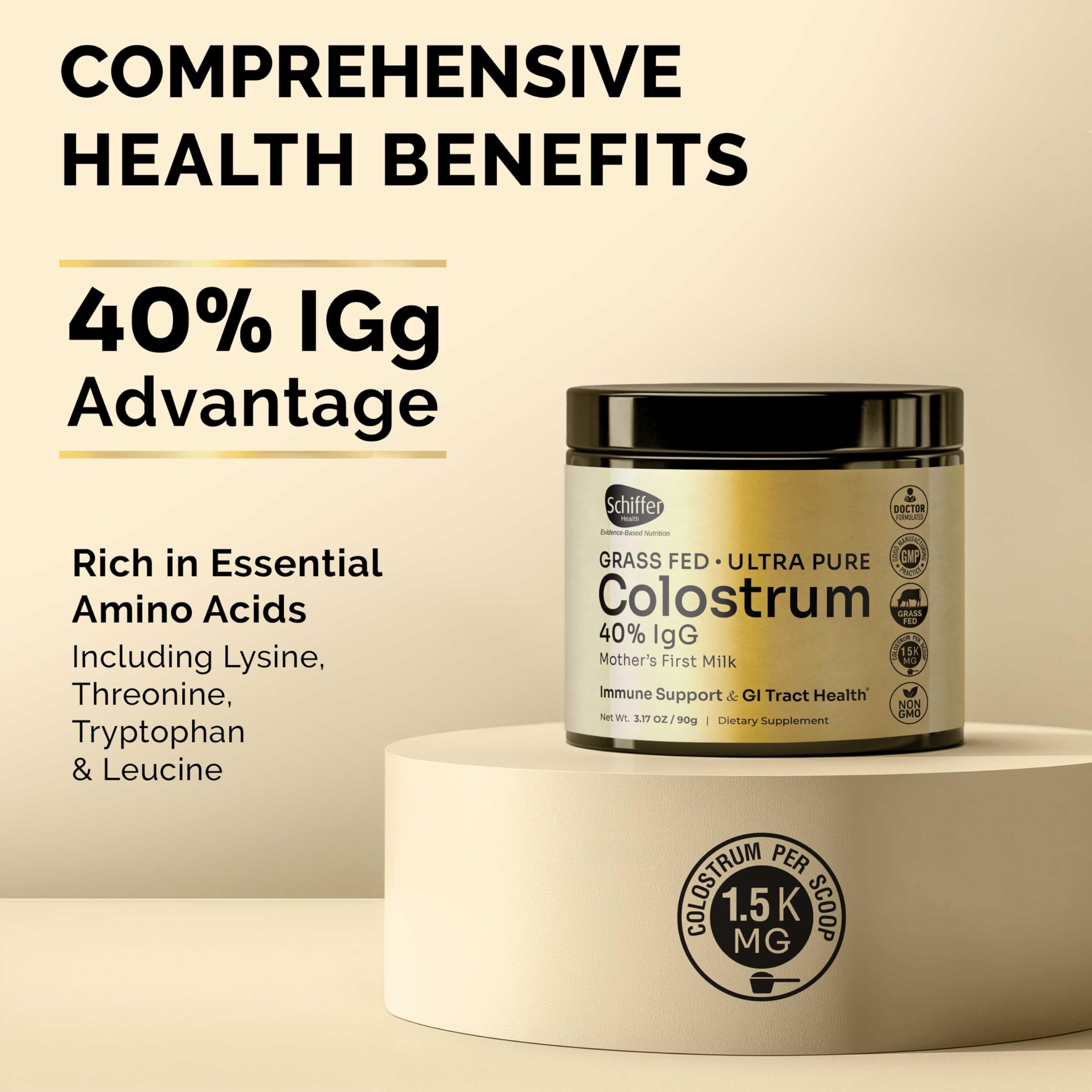 Premium Colostrum Supplement Highest IgG for Gut Health, Immune Support & Recovery Superfood, Anti-Age - Pure Grass-Fed Bovine Colostrum Powder - Mother’s First Milk, 60 Servings, Unflavored — Amazon image 4