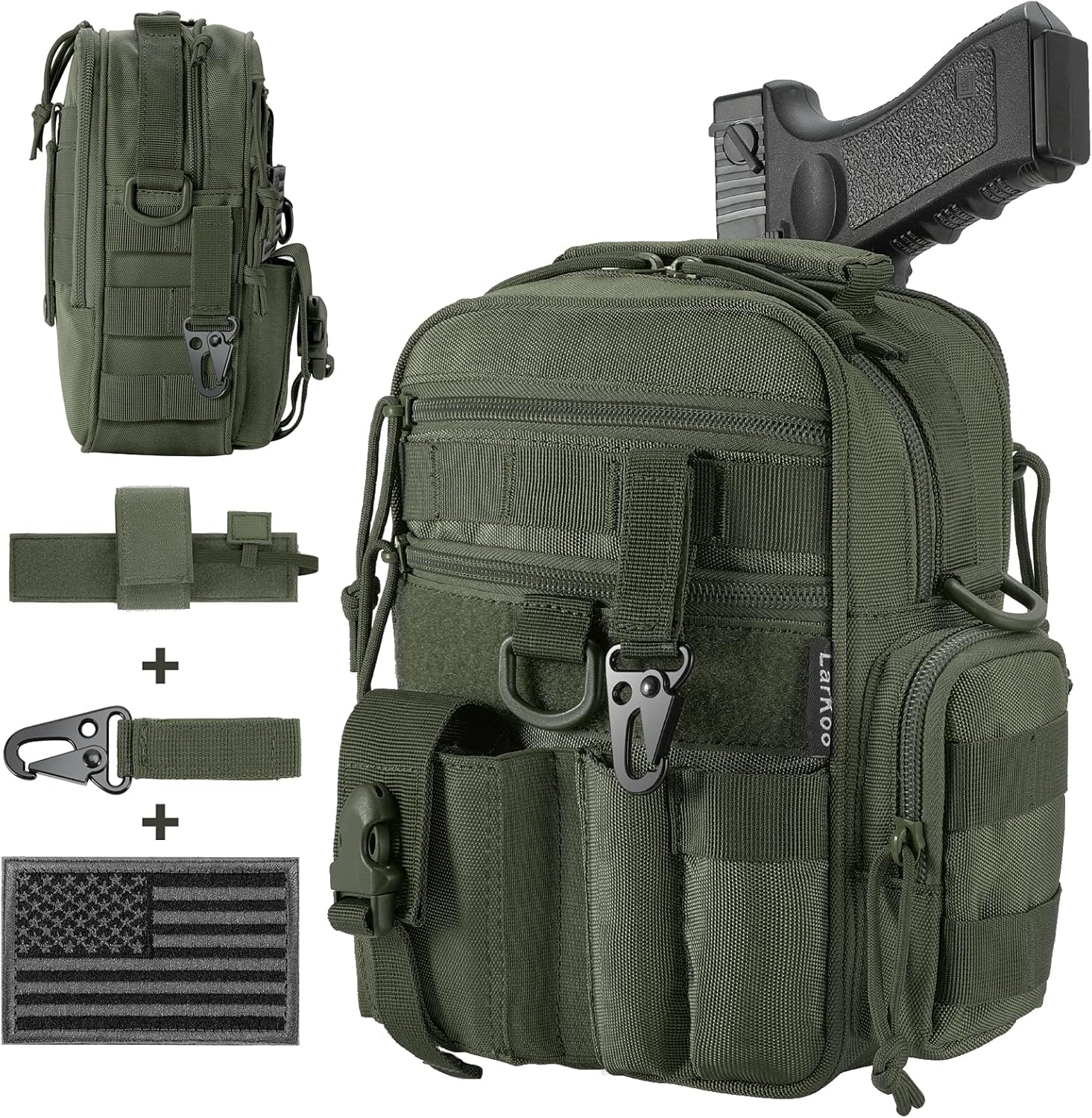 LarKoo Tactical Handgun Shoulder Strap Messenger Bag Gun