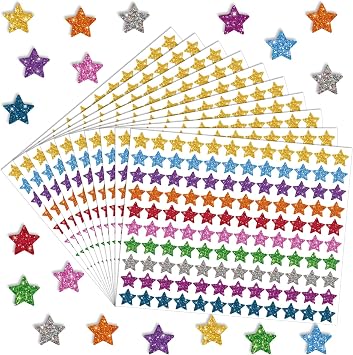 Lincia 1200 Pcs Star Glitter Stickers Sparkly Small Stickers for Kids